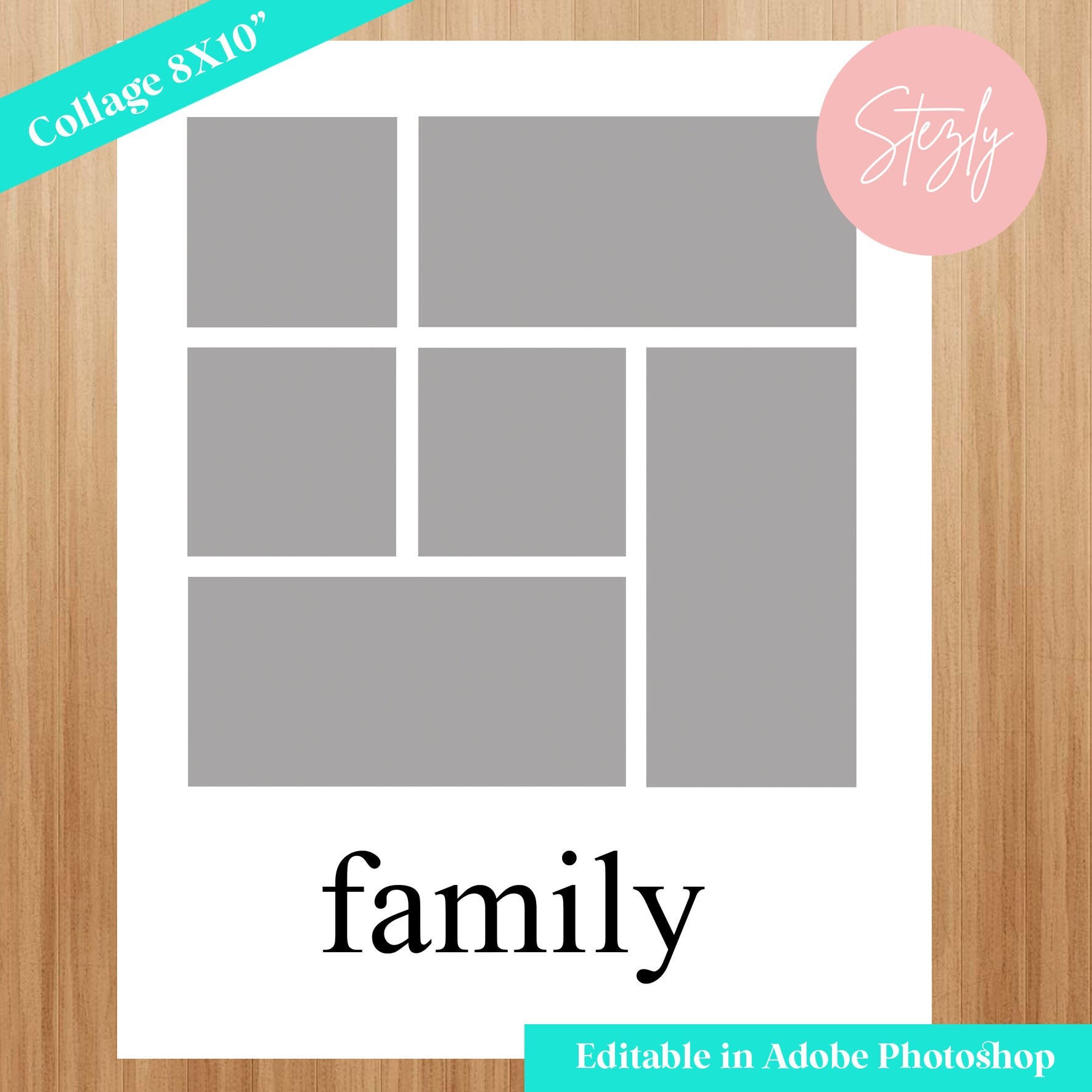 Photo Collage Template 8x10 Inches Photo Collage Template 8x10 Inches