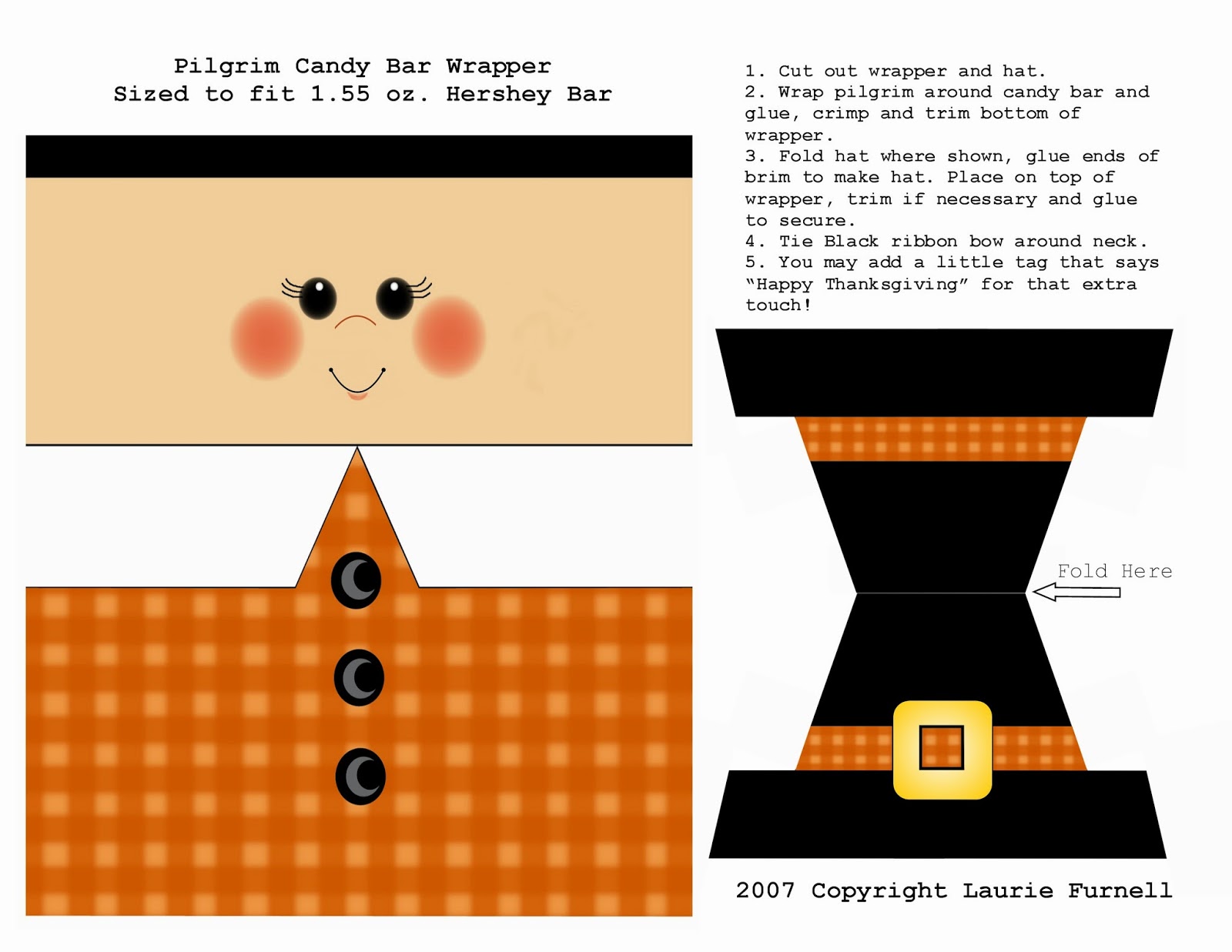 Pilgrim Free Printable Chocolate Wrapper Pilgrim Free Printable Chocolate Wrapper