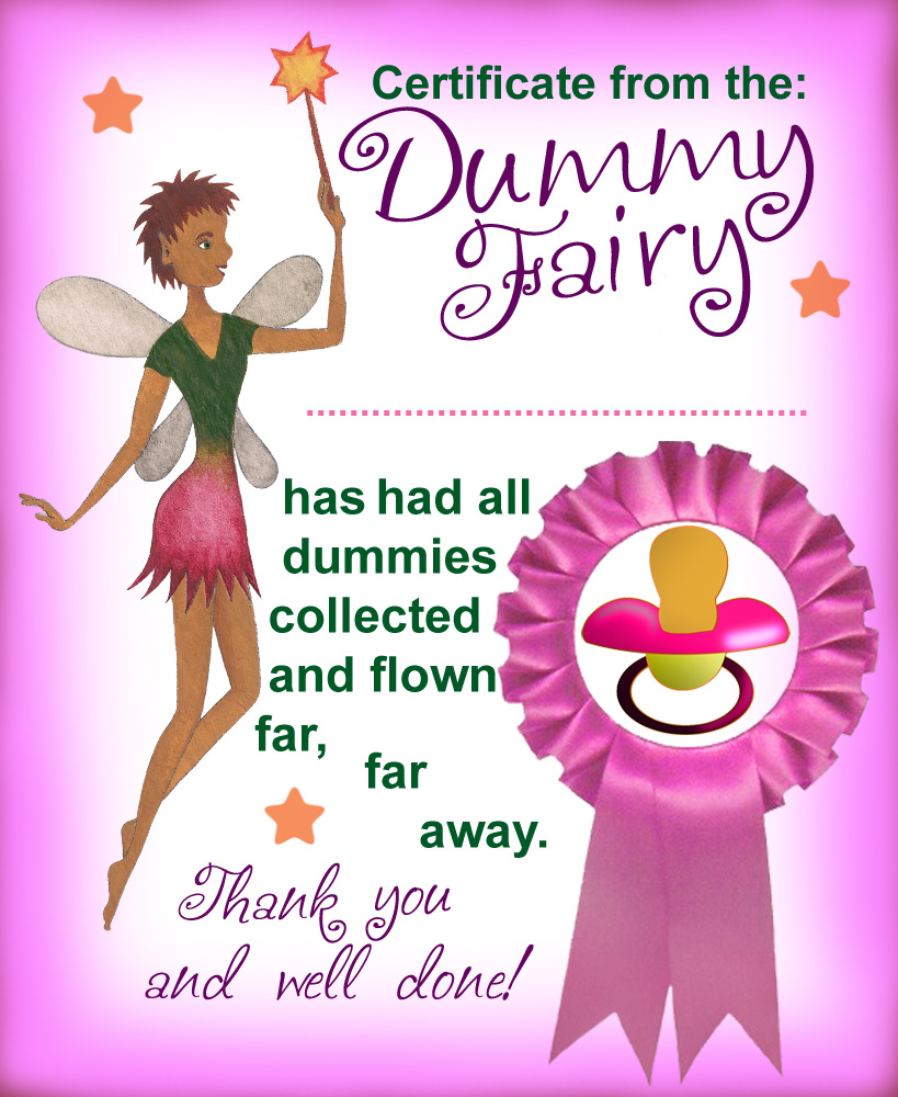Pink Certificate From The Dummy Fairy Collected All Dummies Pink Certificate From The Dummy Fairy Collected All Dummies