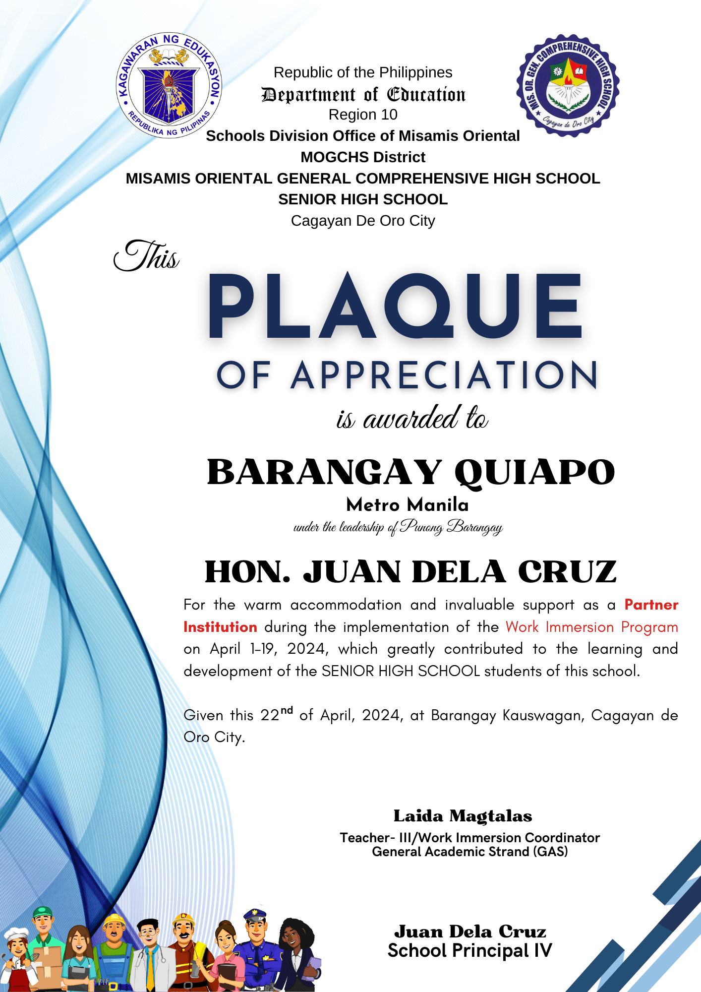 Plaque Of Appreciation Templateready To Use