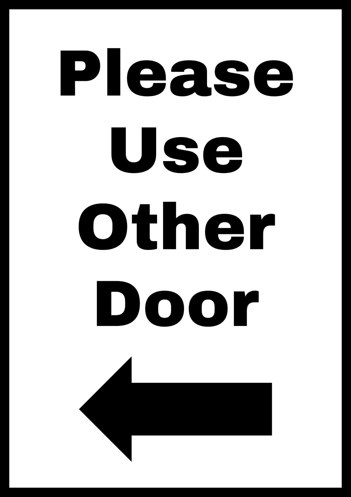 Please Use Other Door Printable Sign 15 Free Templates
