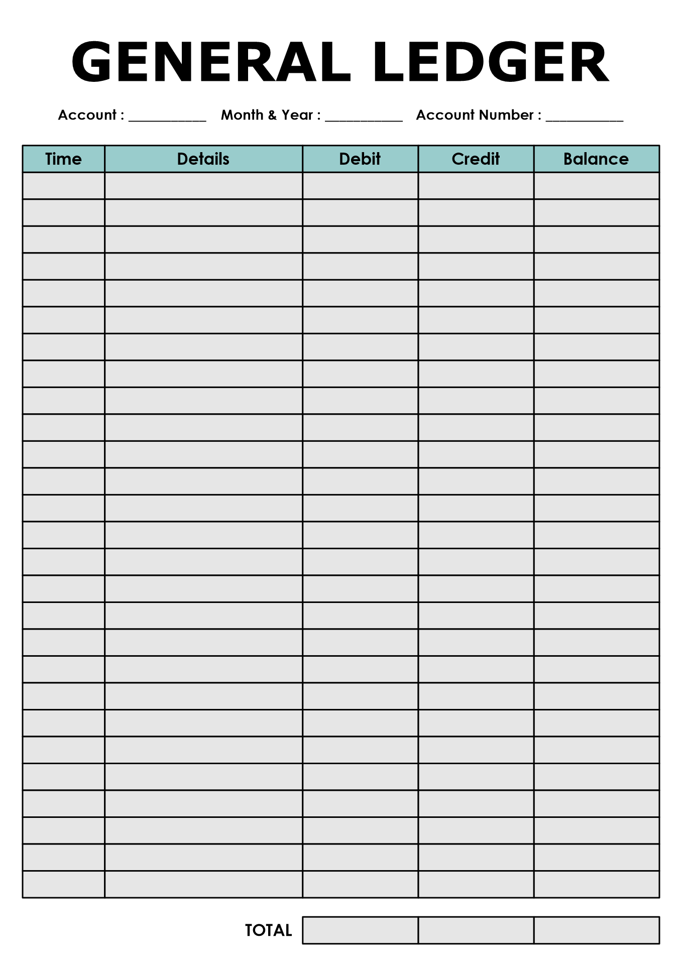 Post Accounting Ledger Template Printable 251239