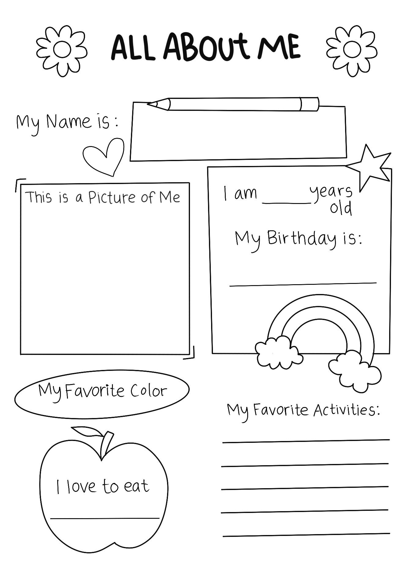 Post All About Me Printable Template 229716 Post All About Me Printable Template 229716