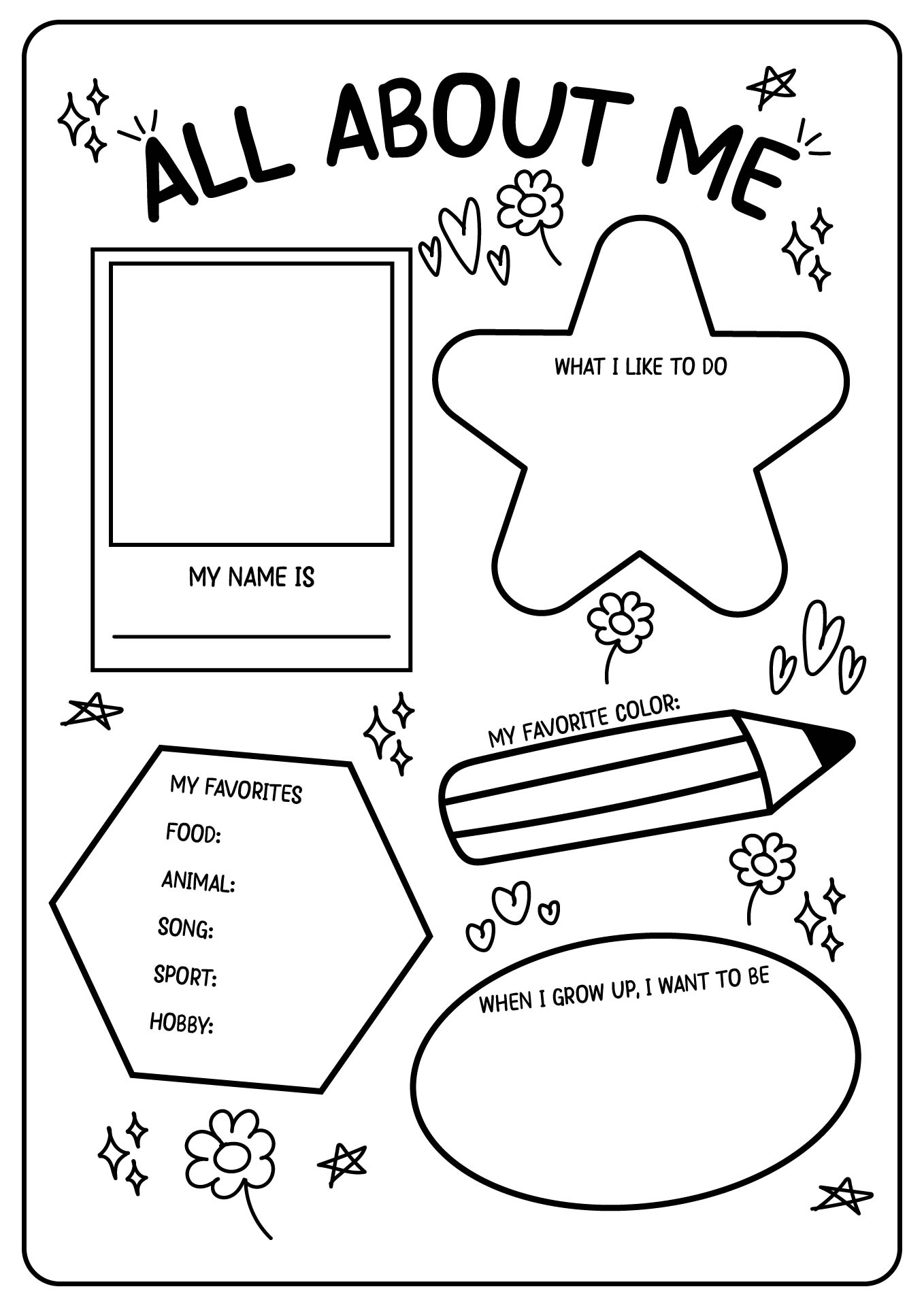 Post All About Me Printable Template 229716 Post All About Me Printable Template 229716