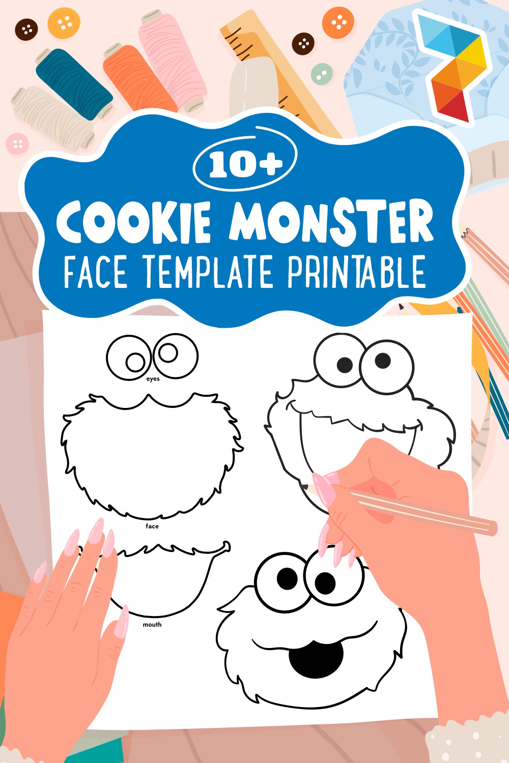 Post Cookie Monster Face Template Printable 127441