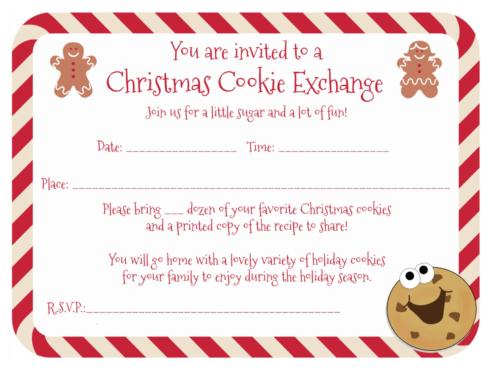 Post Cookie Swap Printable Invitation Template 348457 Post Cookie Swap Printable Invitation Template 348457