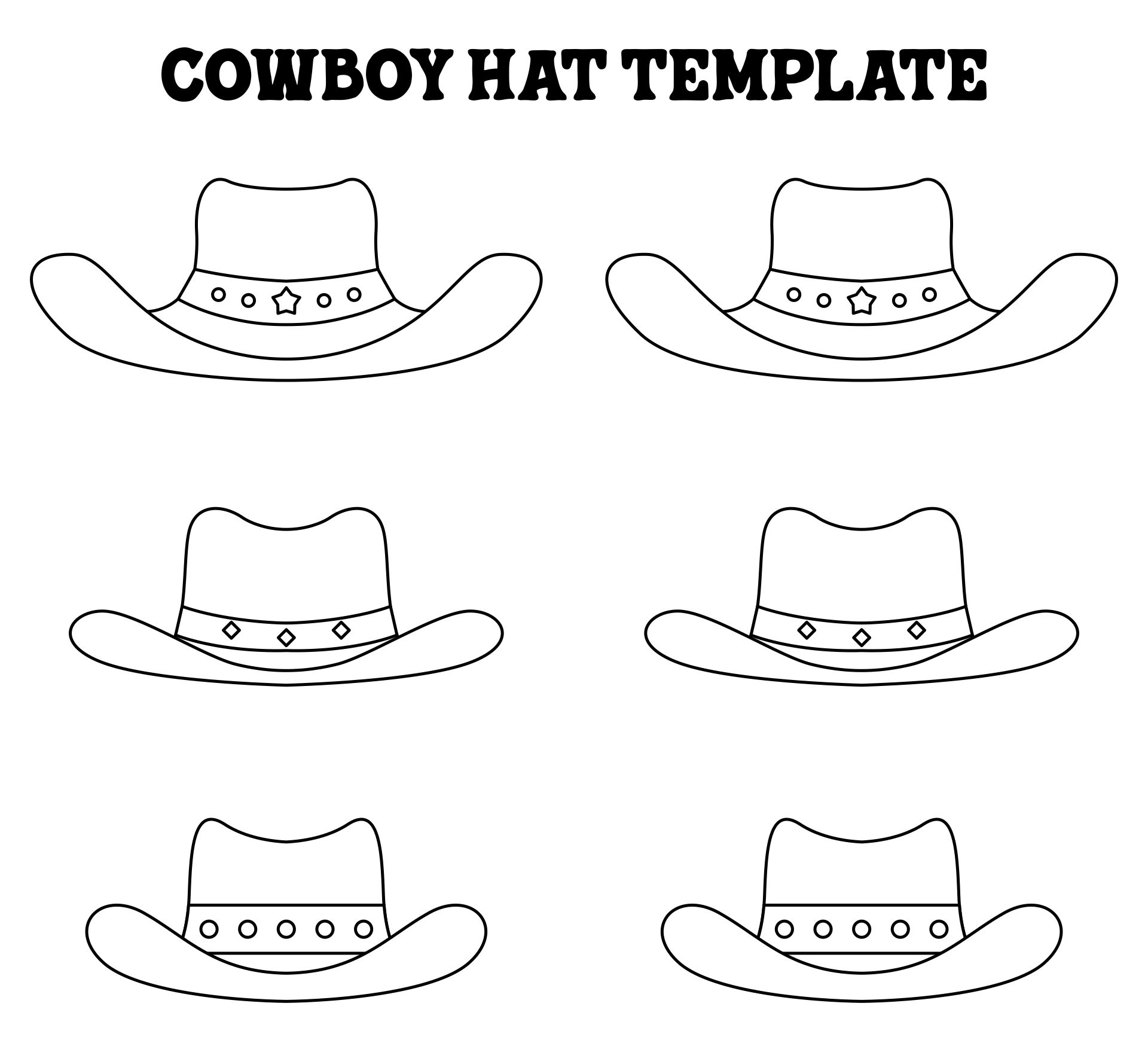 Post Cowboy Hat Printable Template 411319