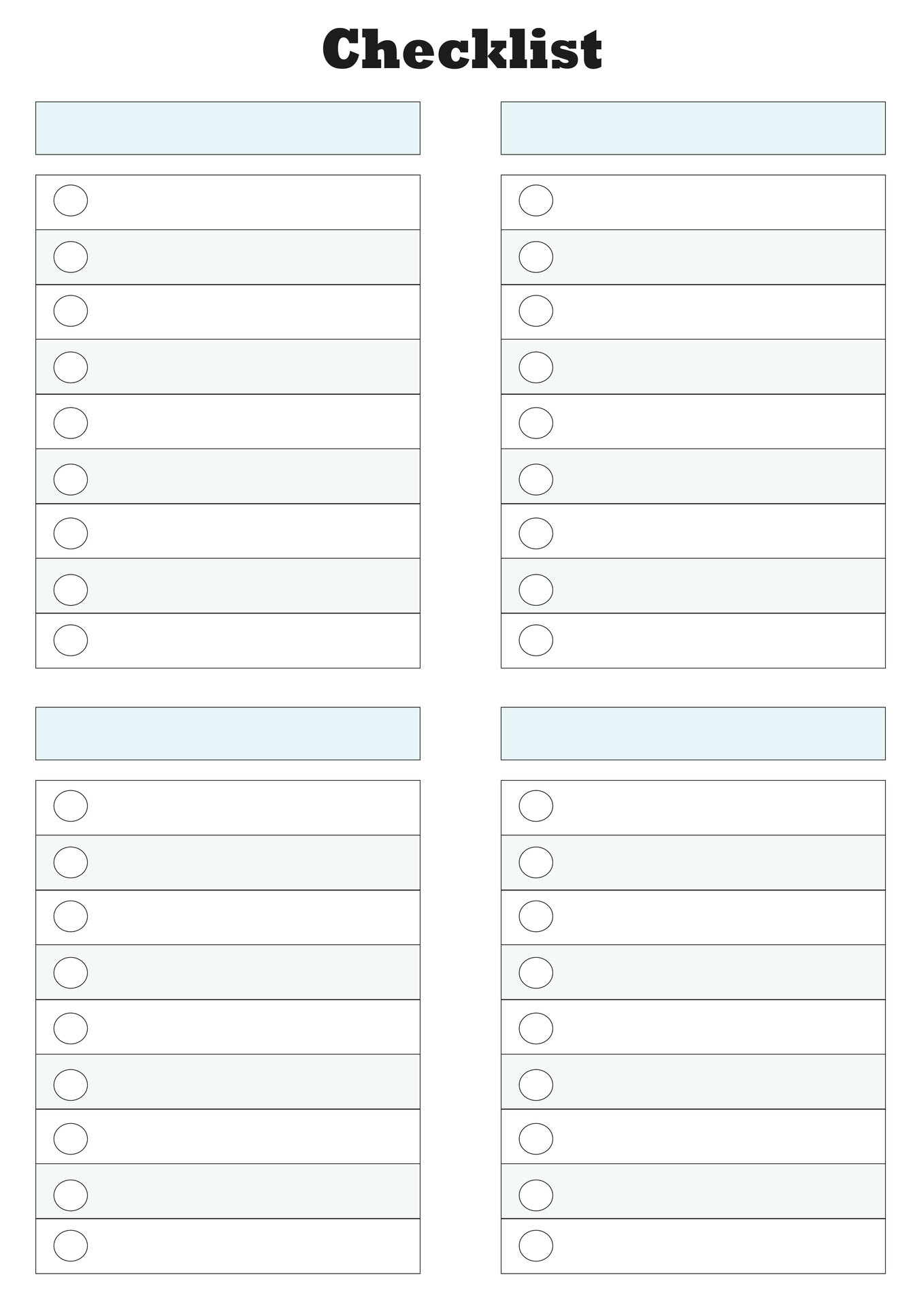 Post Editable Blank Printable Checklists 94408 Post Editable Blank Printable Checklists 94408