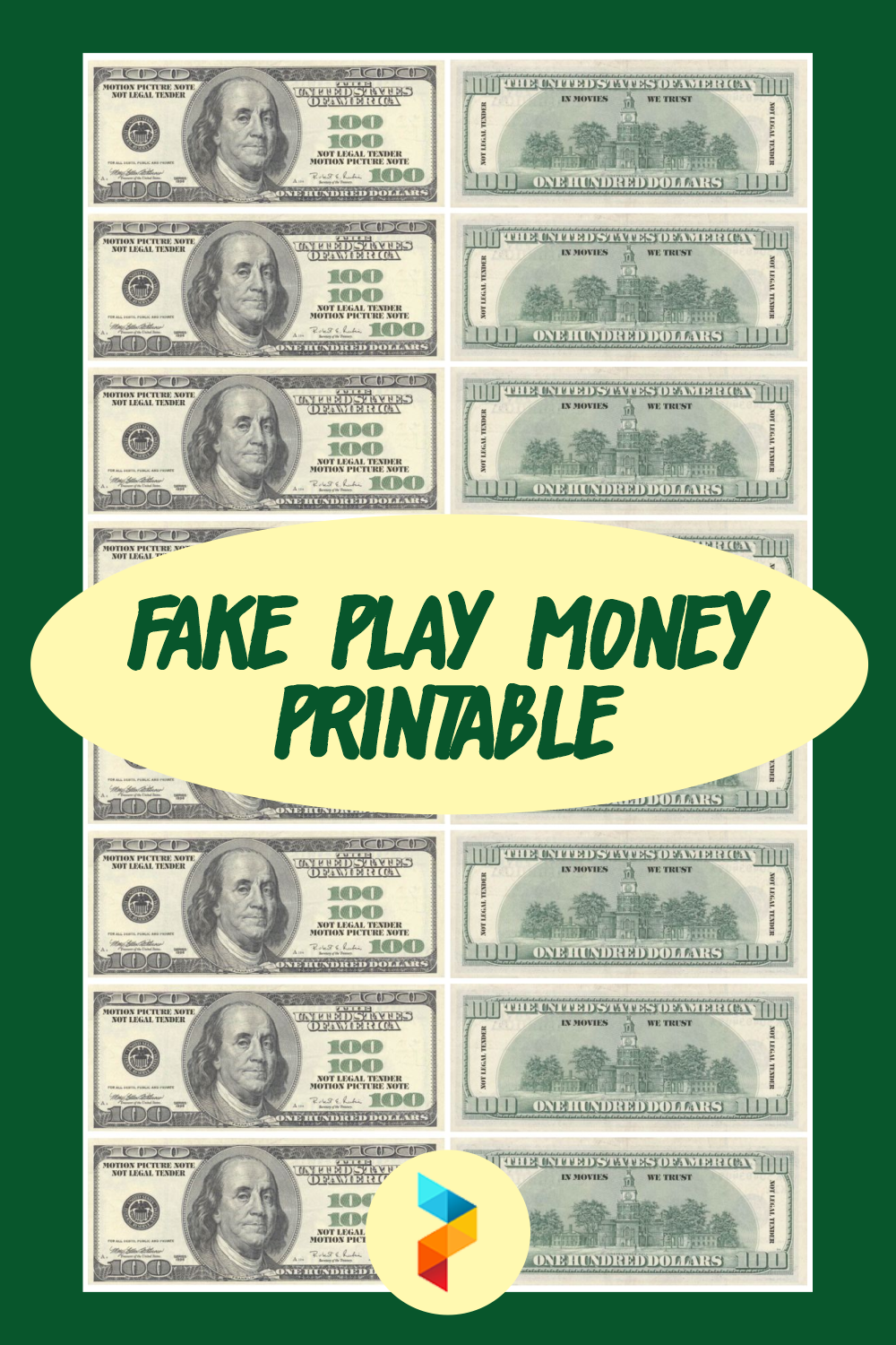 Post Fake Play Money Printable 278602