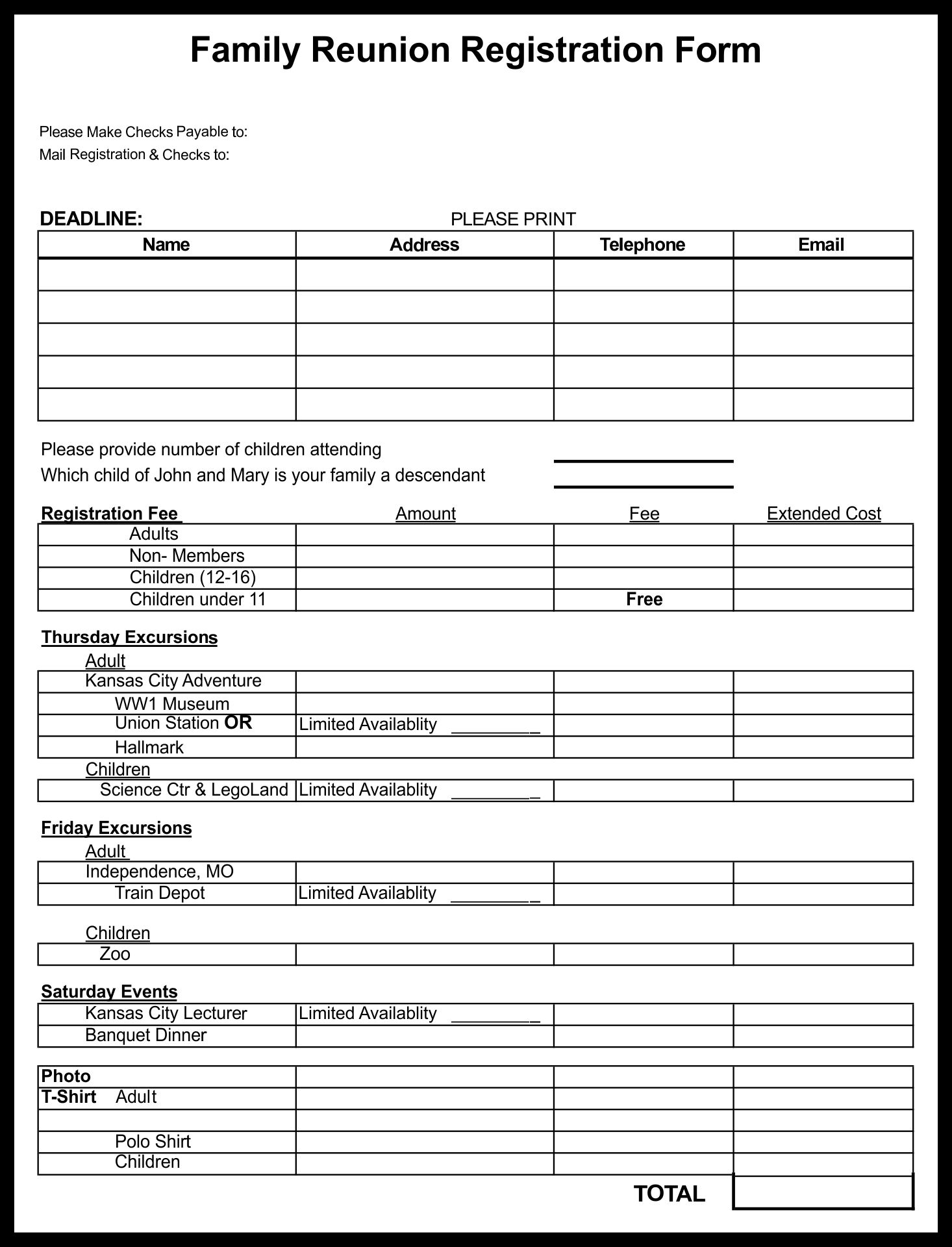 free printable family reunion template