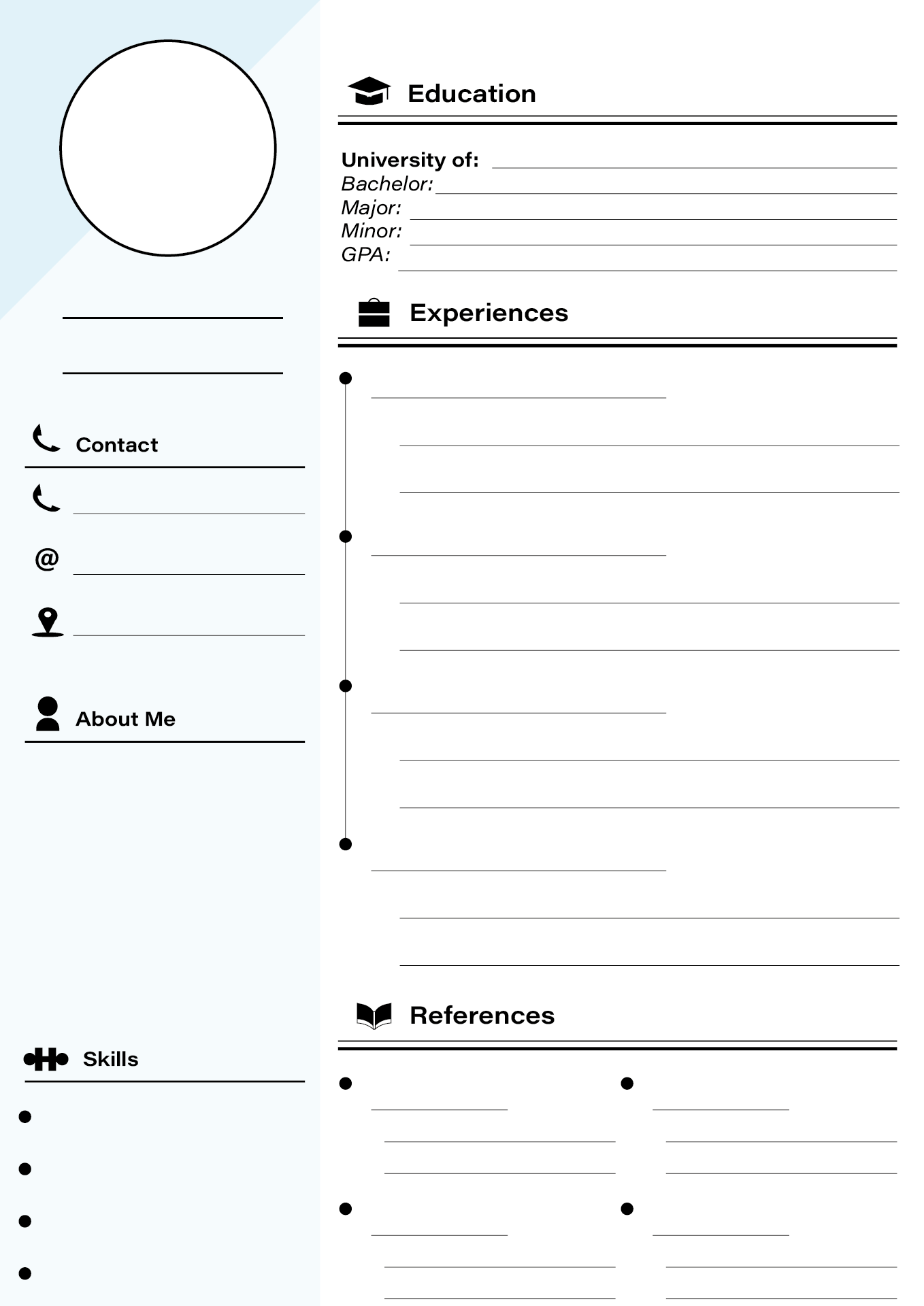 Post Fill In Blank Printable Resume 225881