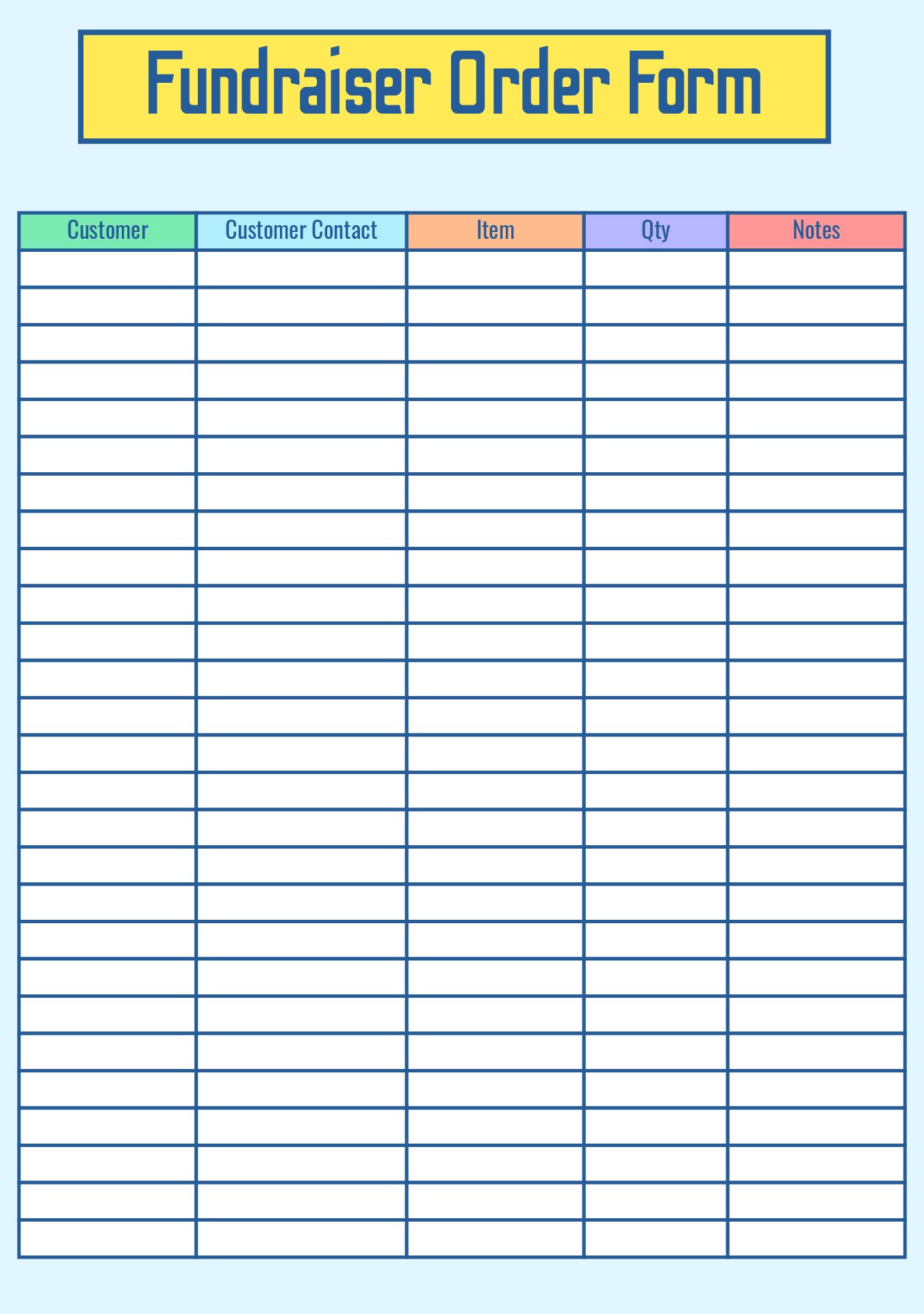Post Free Printable Fundraiser Forms 423826