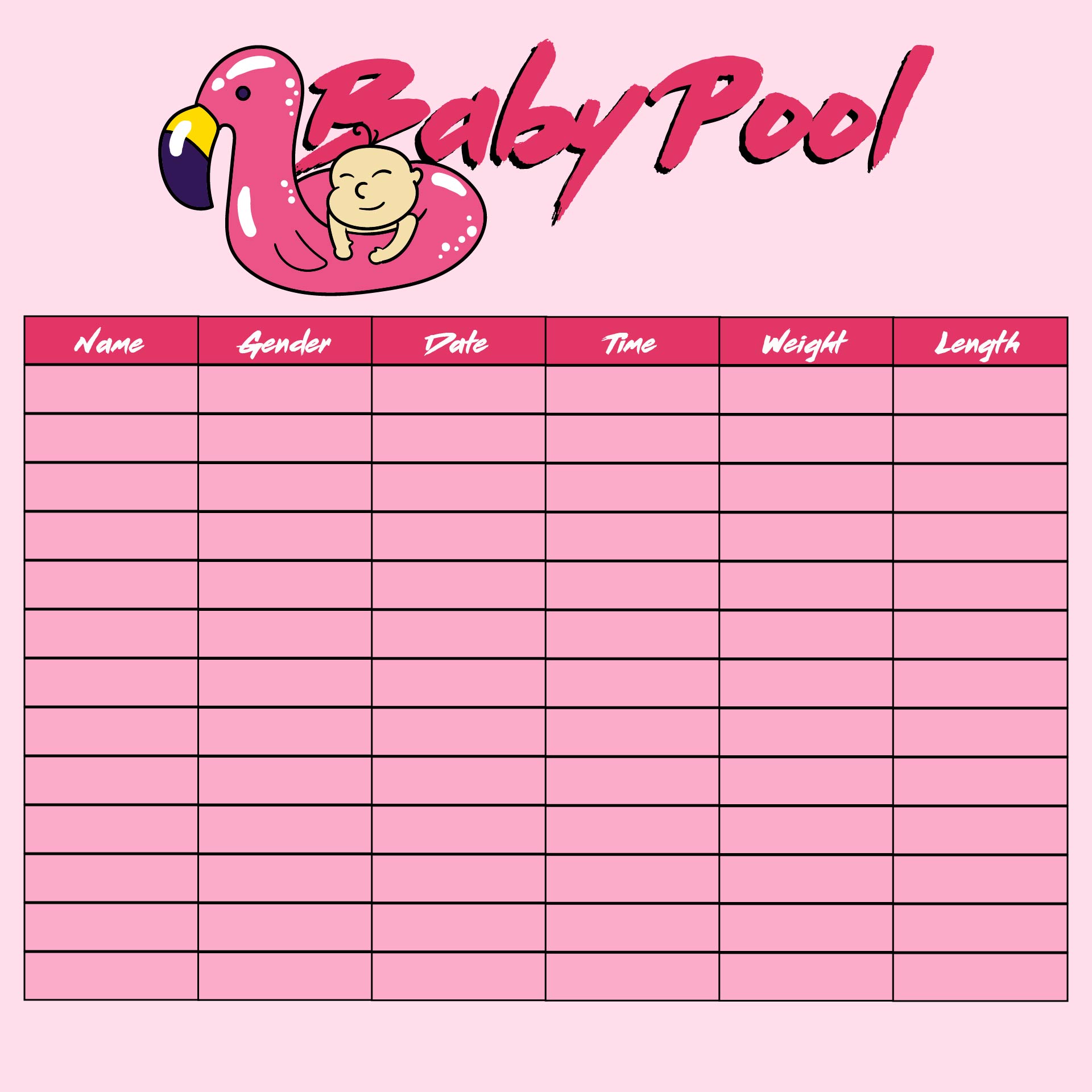 Post Printable Baby Pool Template Excel 249217