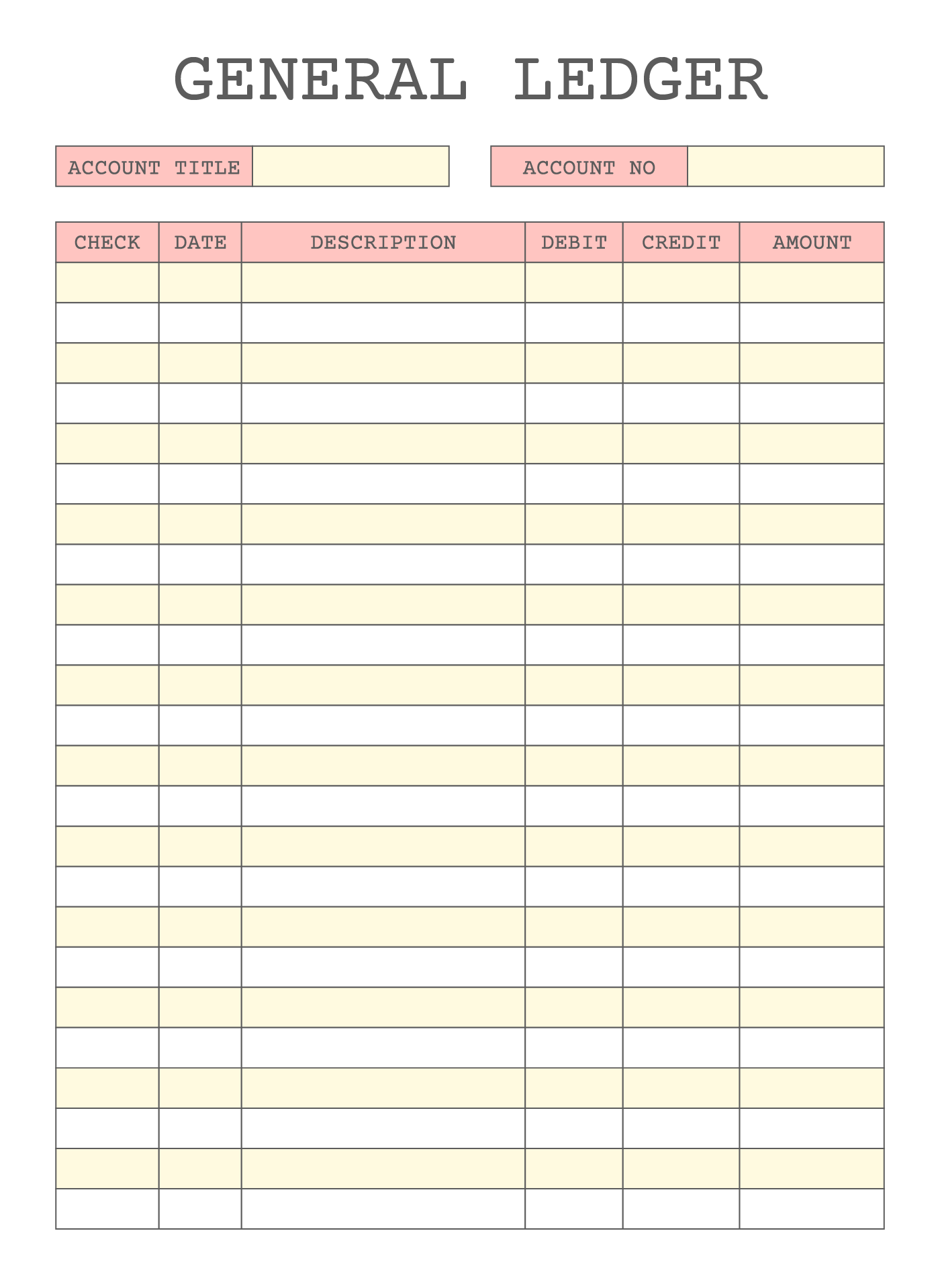 free printable accounting ledger template