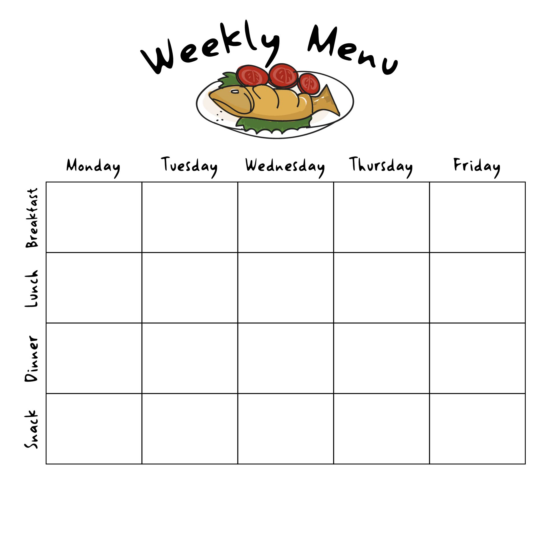 Post Printable Blank Menu For Daycares 100607 Post Printable Blank Menu For Daycares 100607