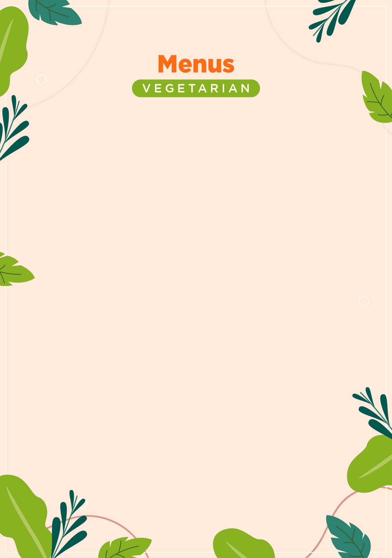 Post Printable Blank Restaurant Menus 104849