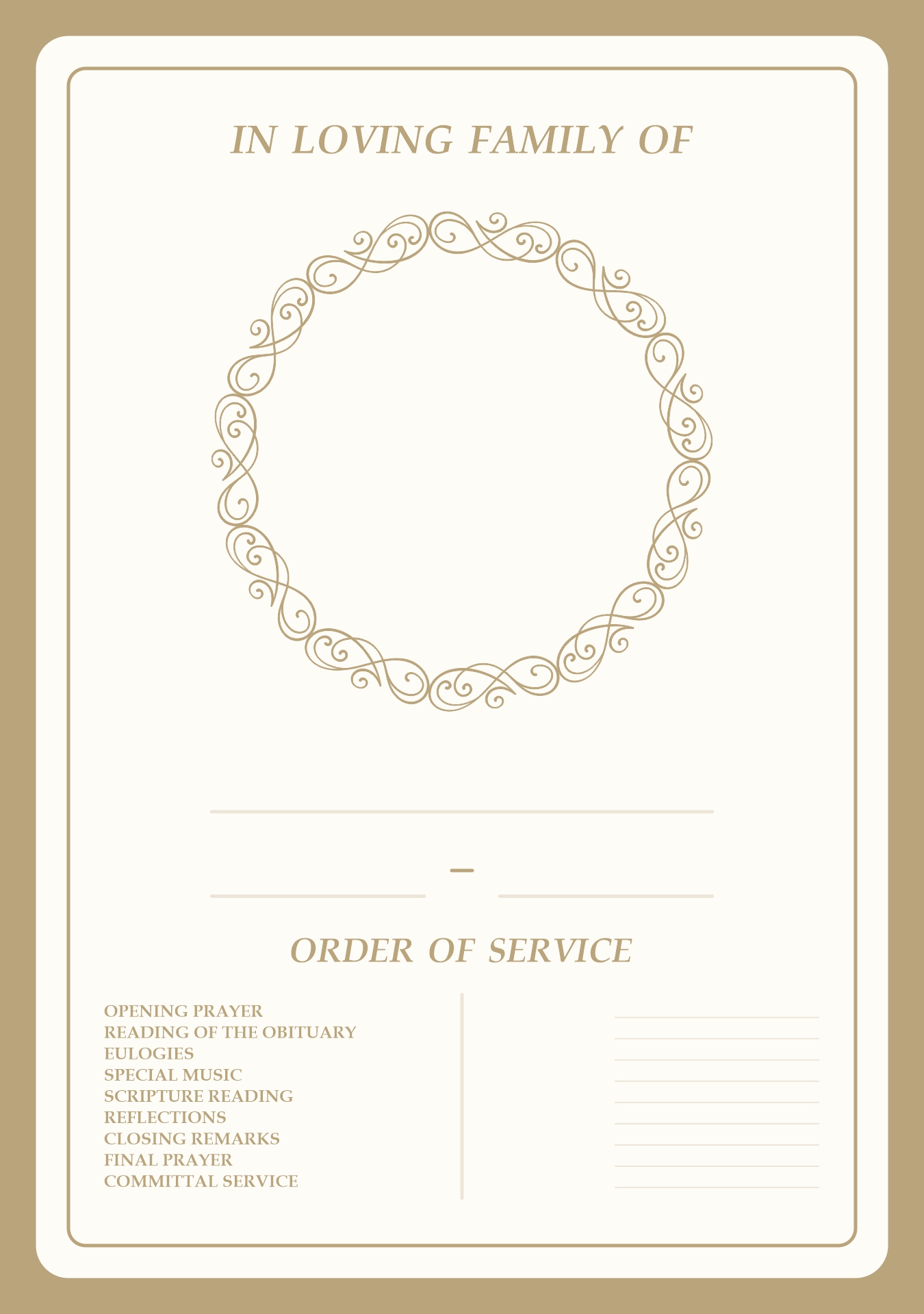 free printable funeral card template