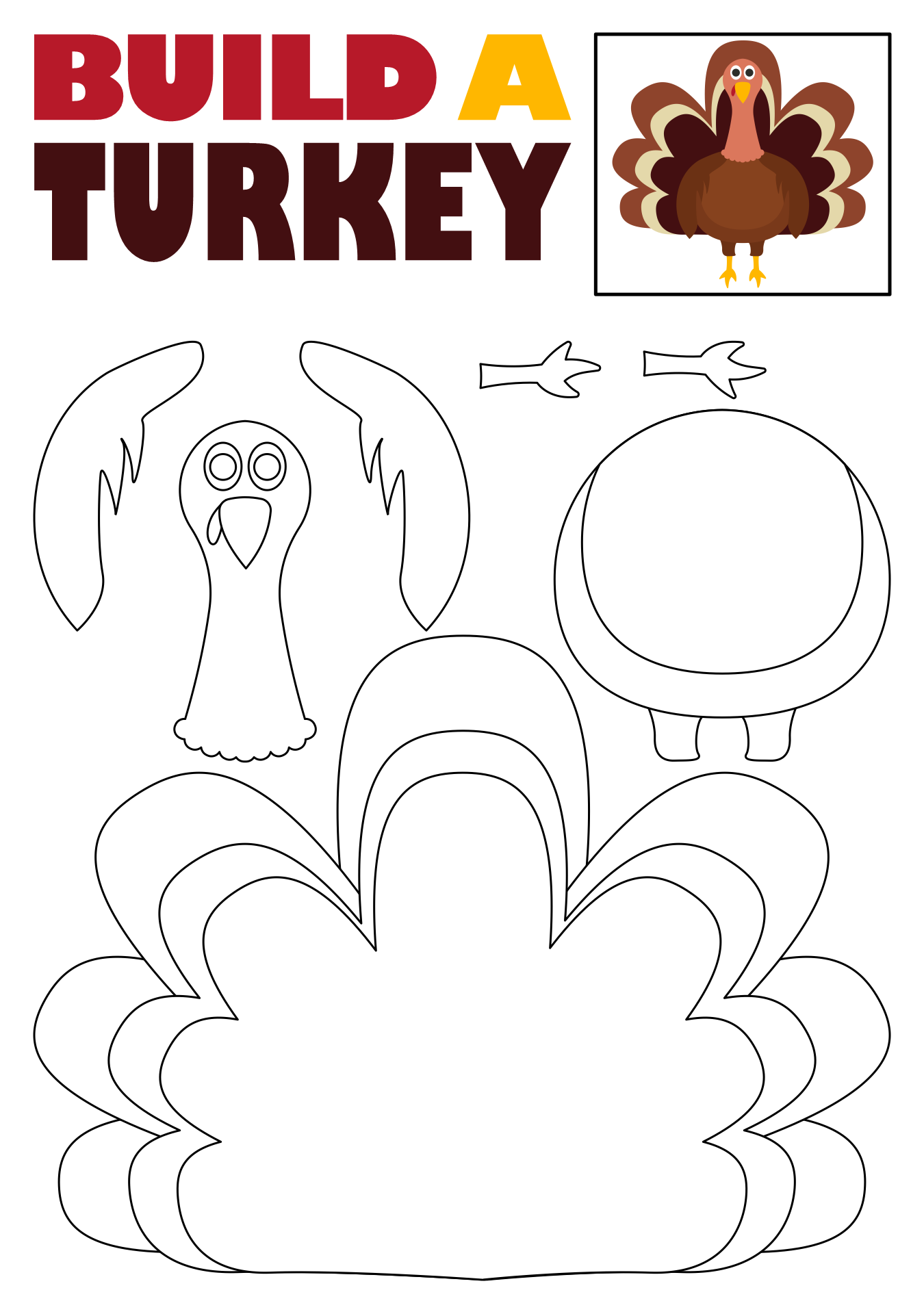 free printable turkey head template