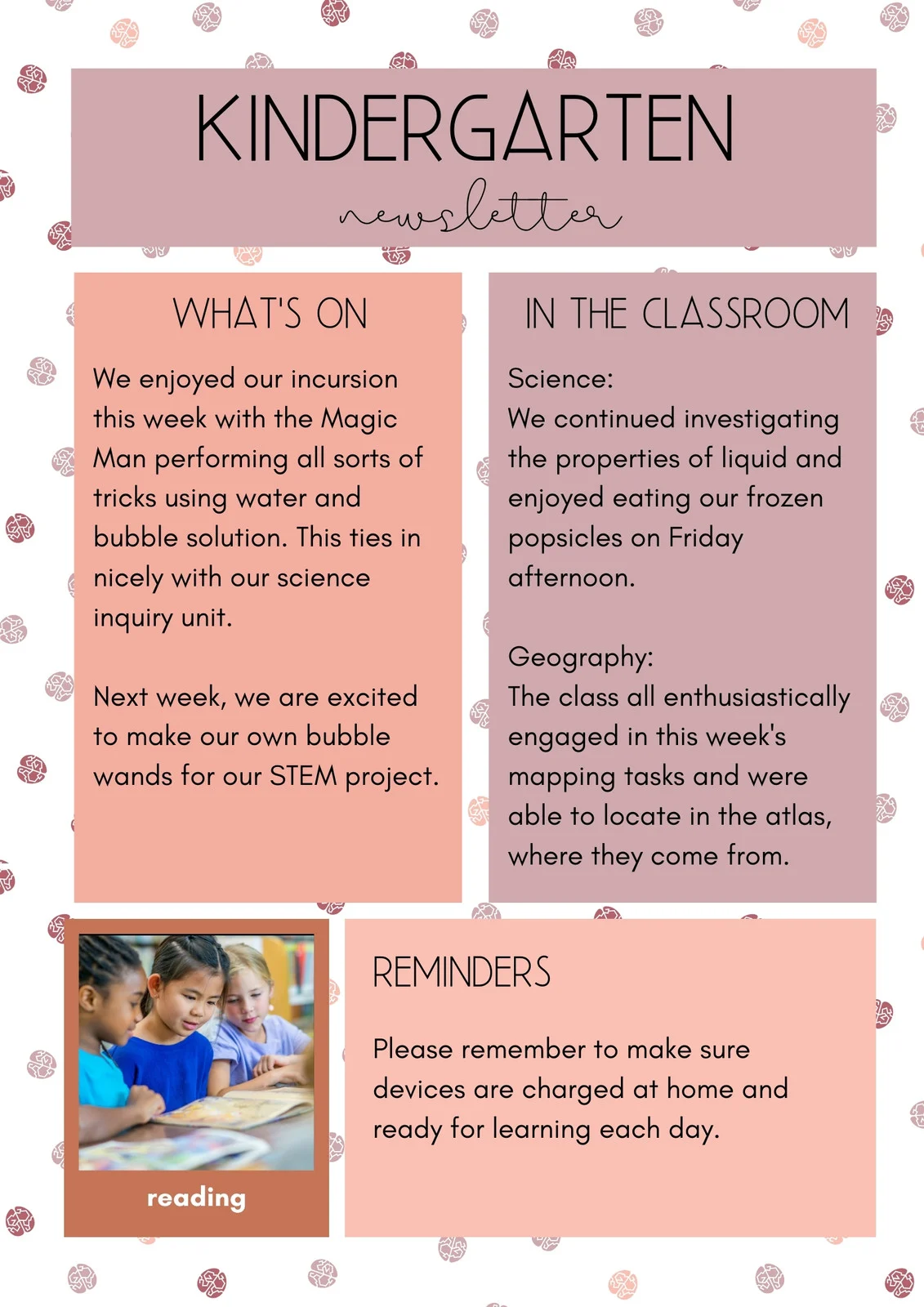 free printable daycare newsletter template