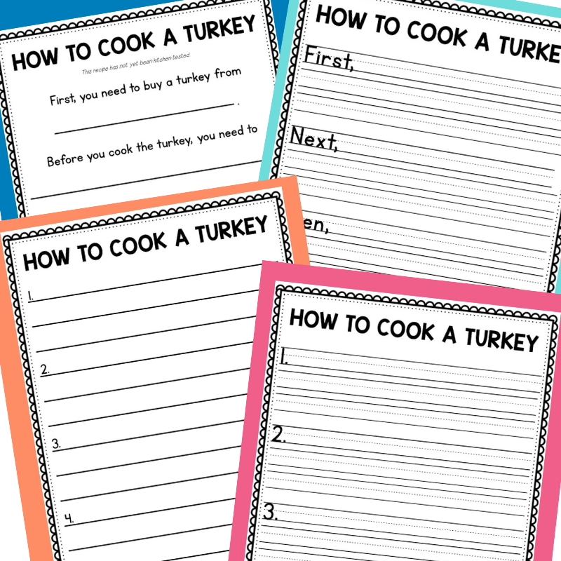 free turkey writing template