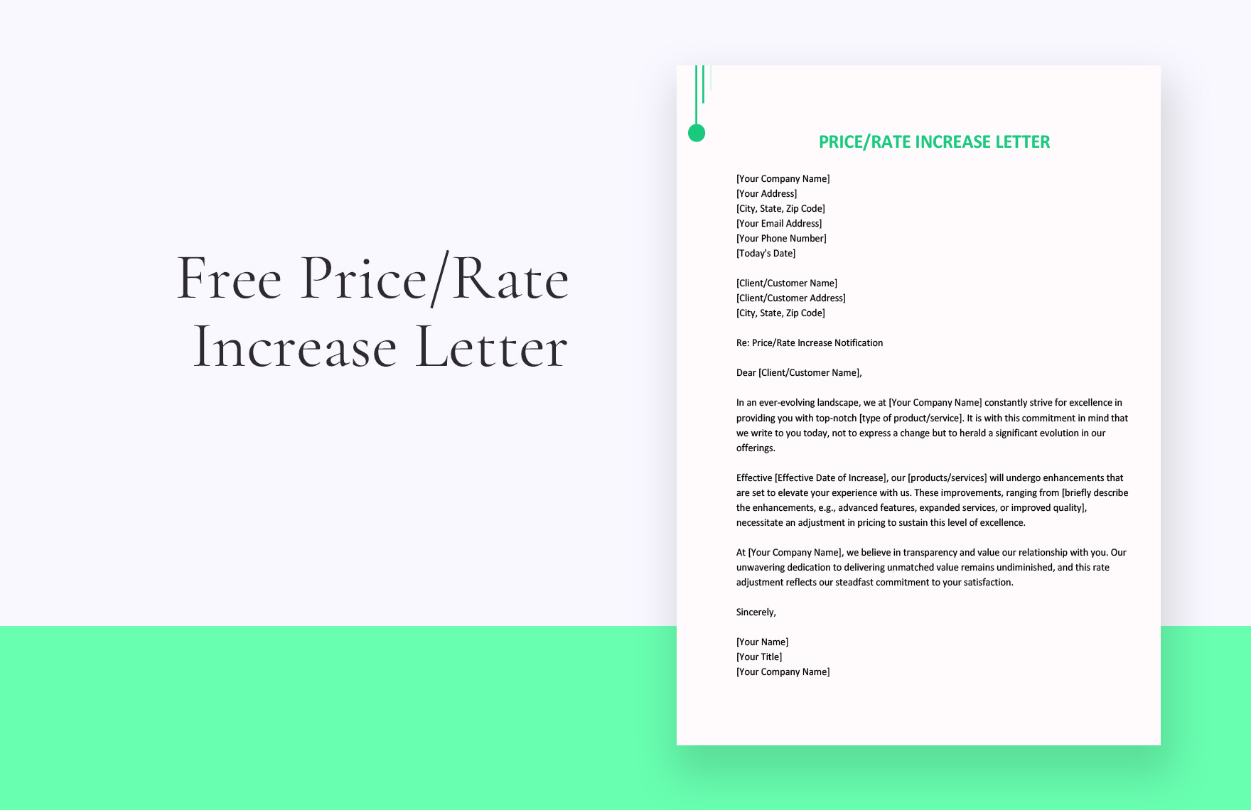 Pricerate Increase Letter Pricerate Increase Letter