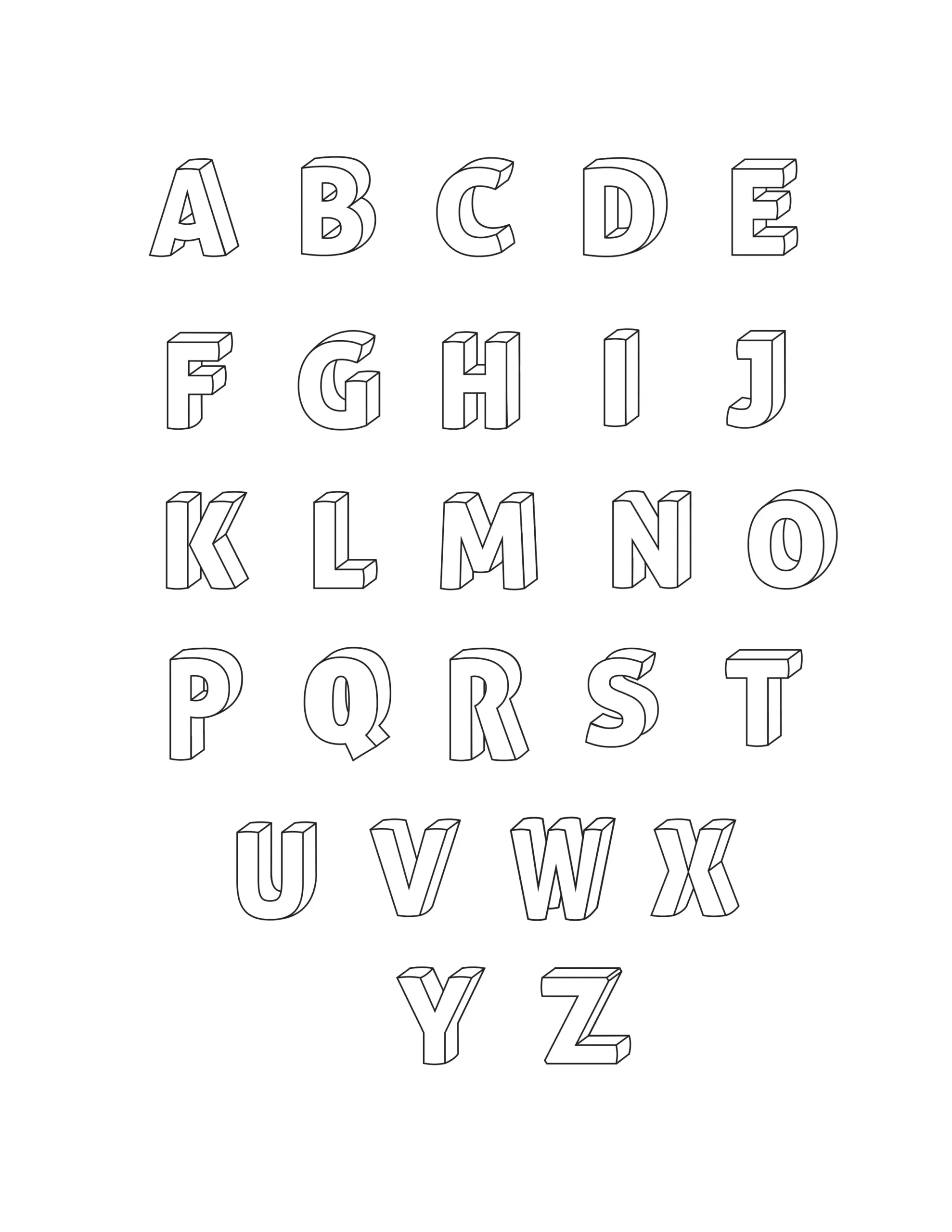 Printable 3d Bubble Letters Alphabet Printable 3d Bubble Letters Alphabet