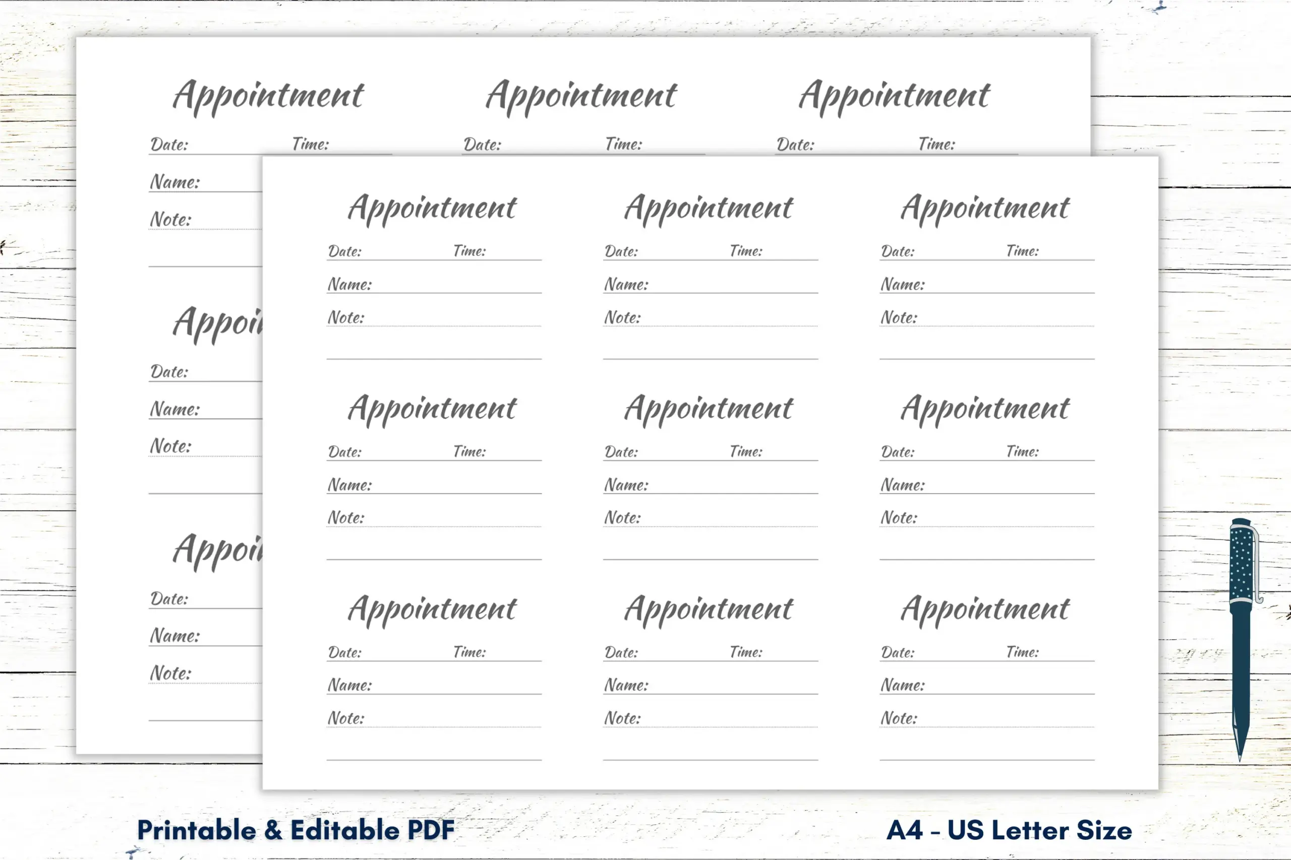 Printable Appointment Card Template Printable Appointment Card Template