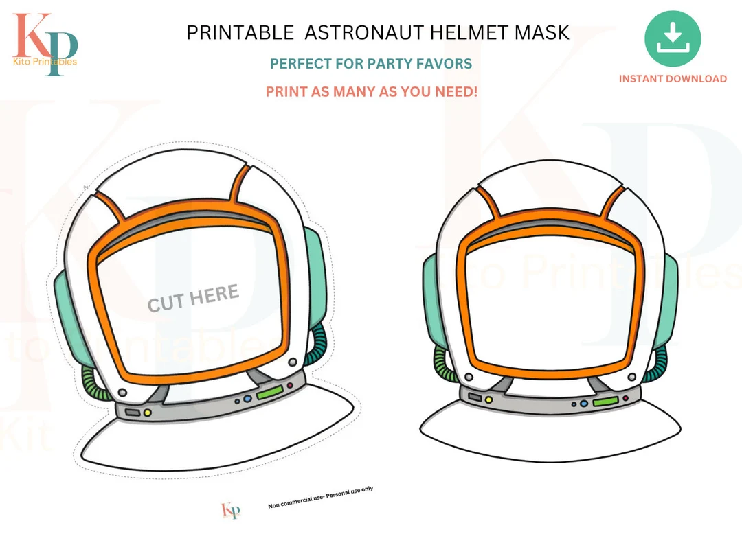 Printable Astronaut Helmet Mask Space Printable Astronaut Helmet Mask Space