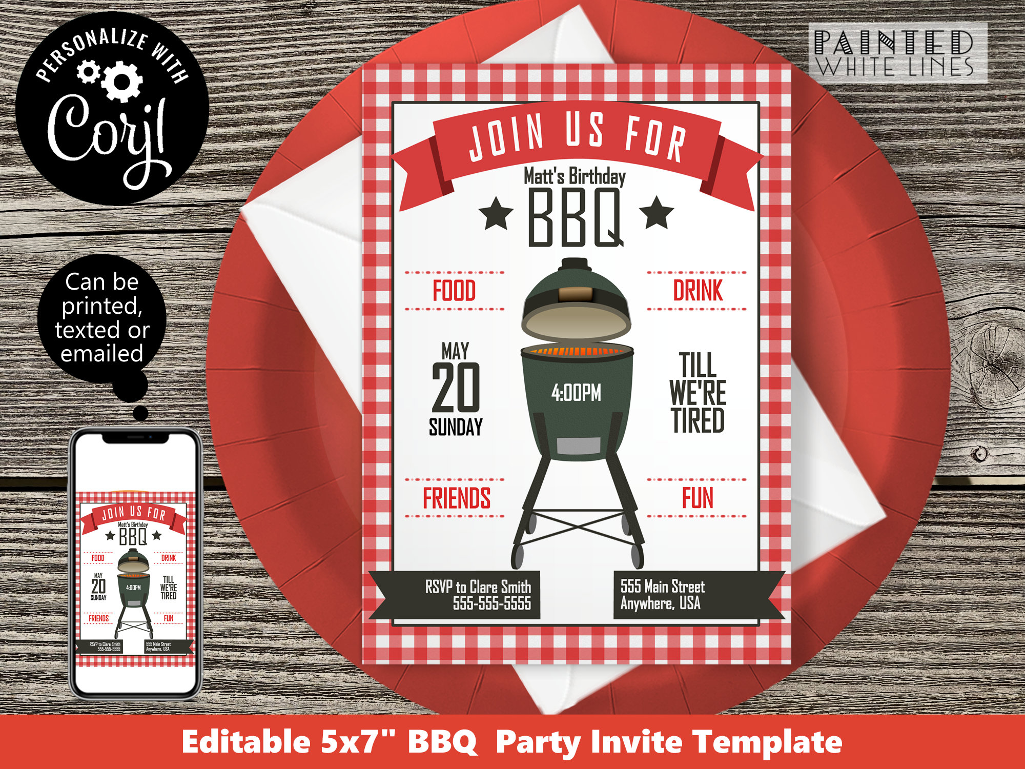 free printable bbq party invitation template