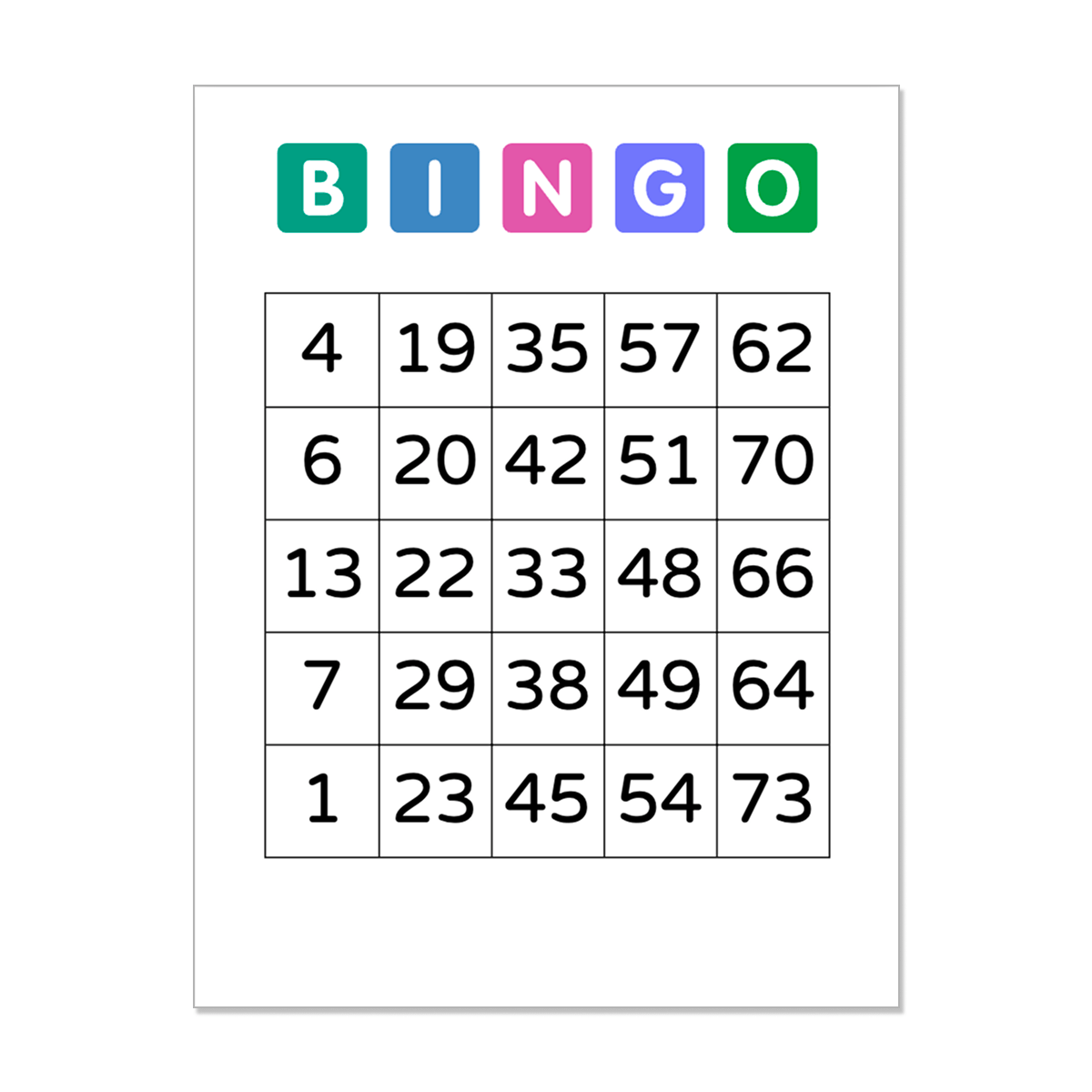 free printable bingo card template free printable bingo card template