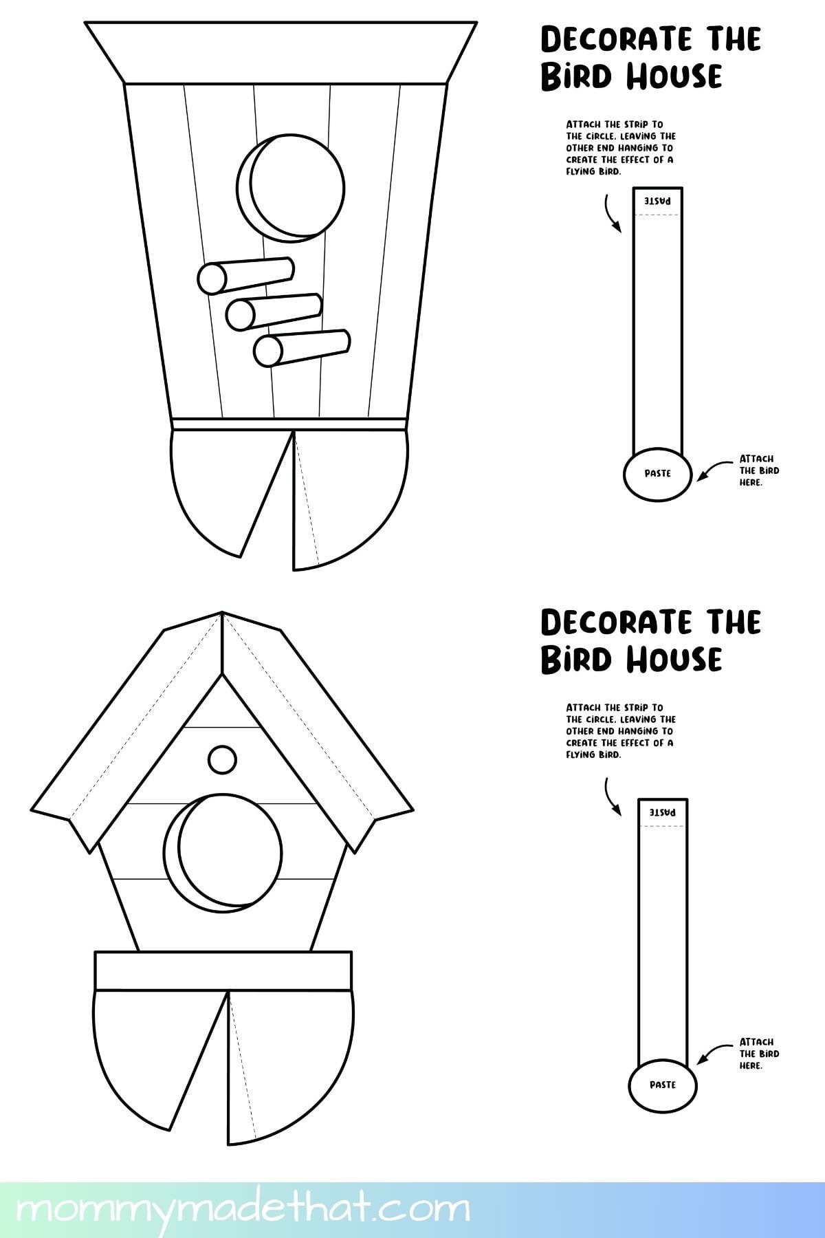 Printable Bird House Craft Template Printable Bird House Craft Template