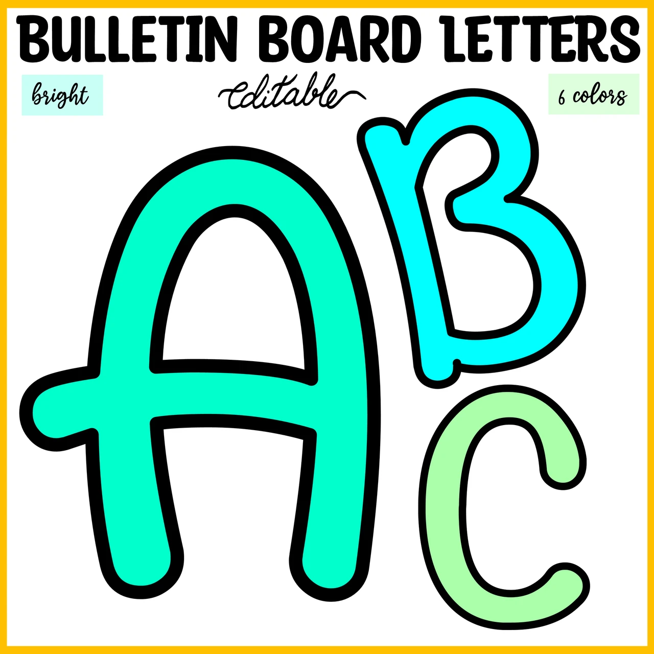 Printable Blue And Green Bulletin Board Letters Editable Bright Letters Printable Blue And Green Bulletin Board Letters Editable Bright Letters