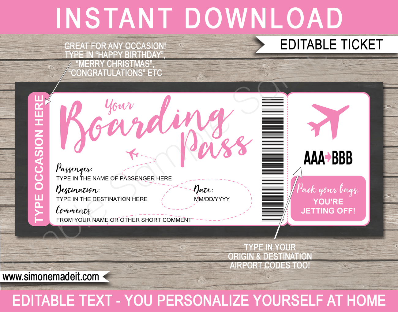 free printable boarding pass template