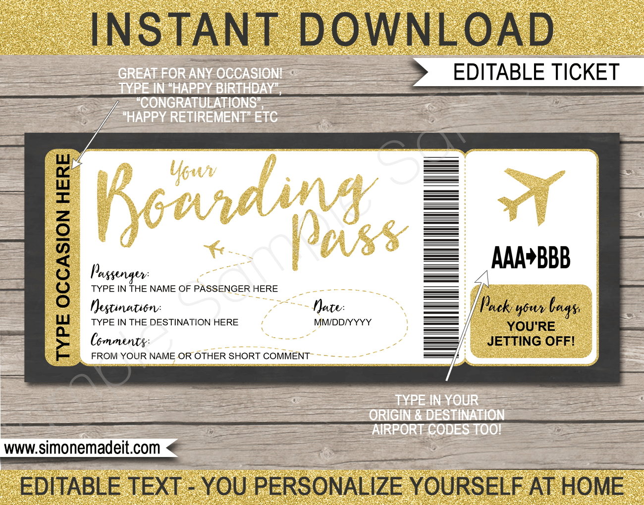 Printable Boarding Pass Ticket Template Printable Boarding Pass Ticket Template