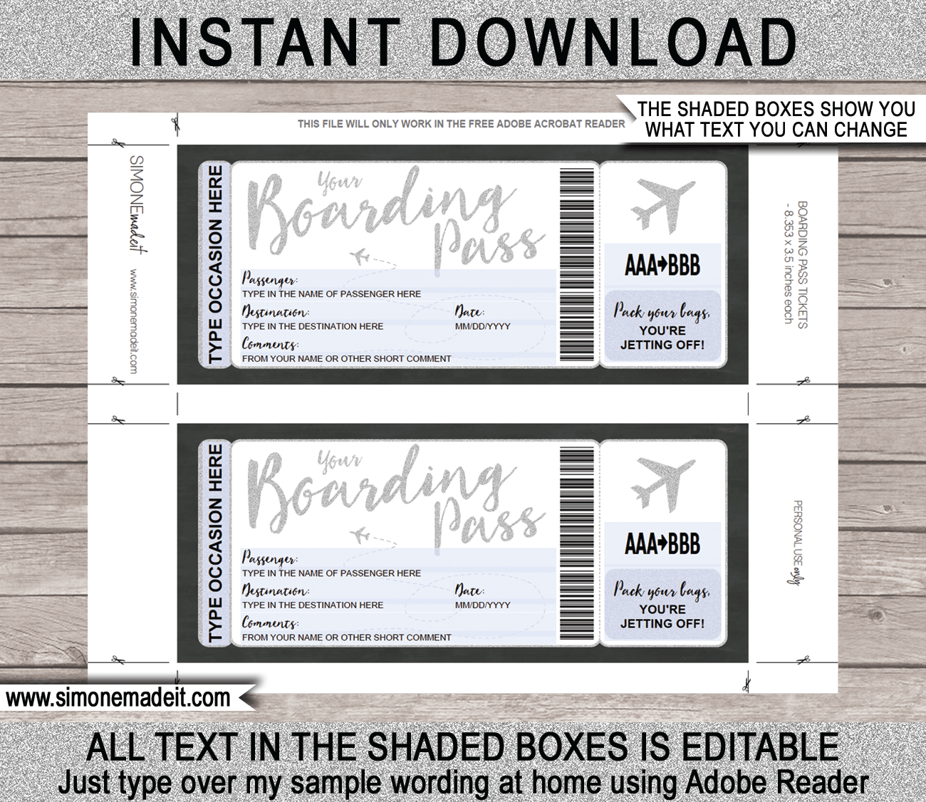 Printable Boarding Pass Ticket Template Printable Boarding Pass Ticket Template