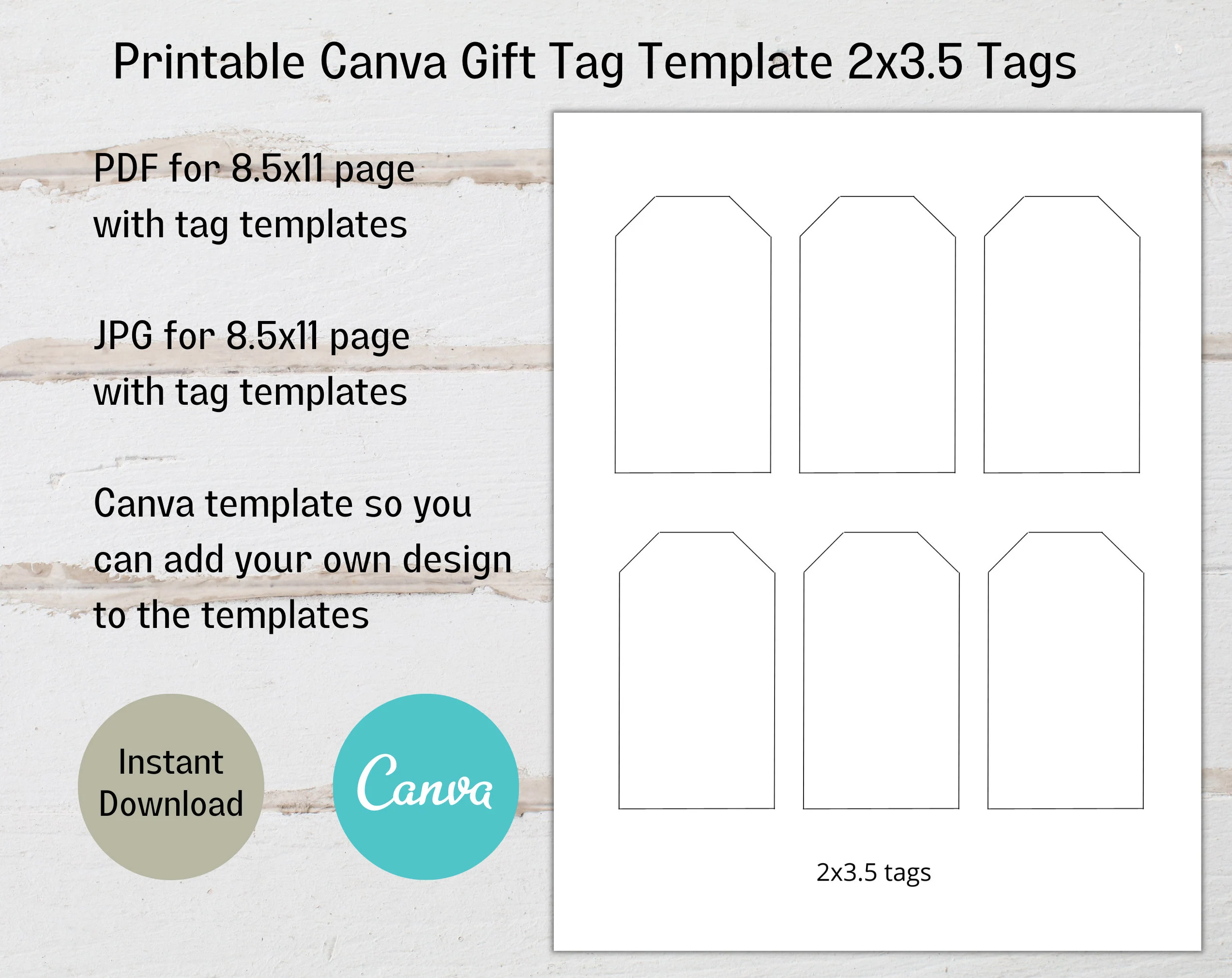 Printable Canva Tag Template For 2x35 Printable Canva Tag Template For 2x35