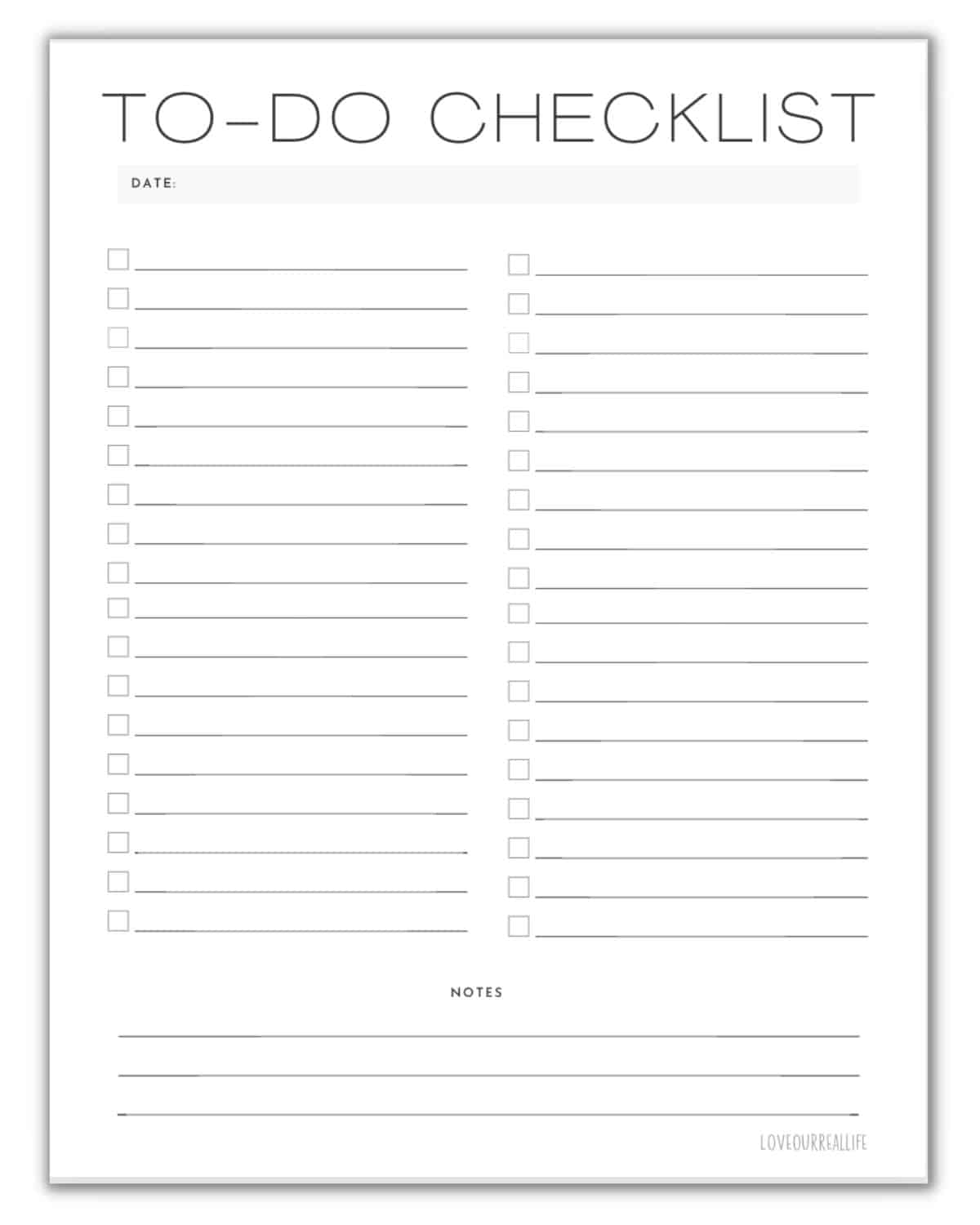 Printable Checklist Printable Checklist