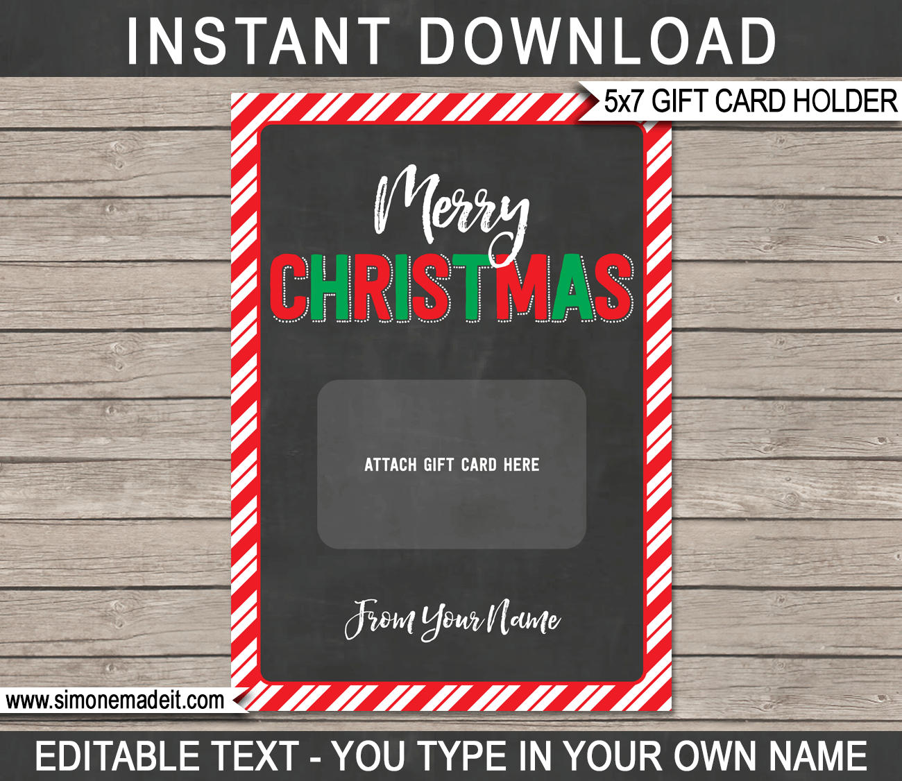 Printable Christmas Gift Card Holder Printable Christmas Gift Card Holder