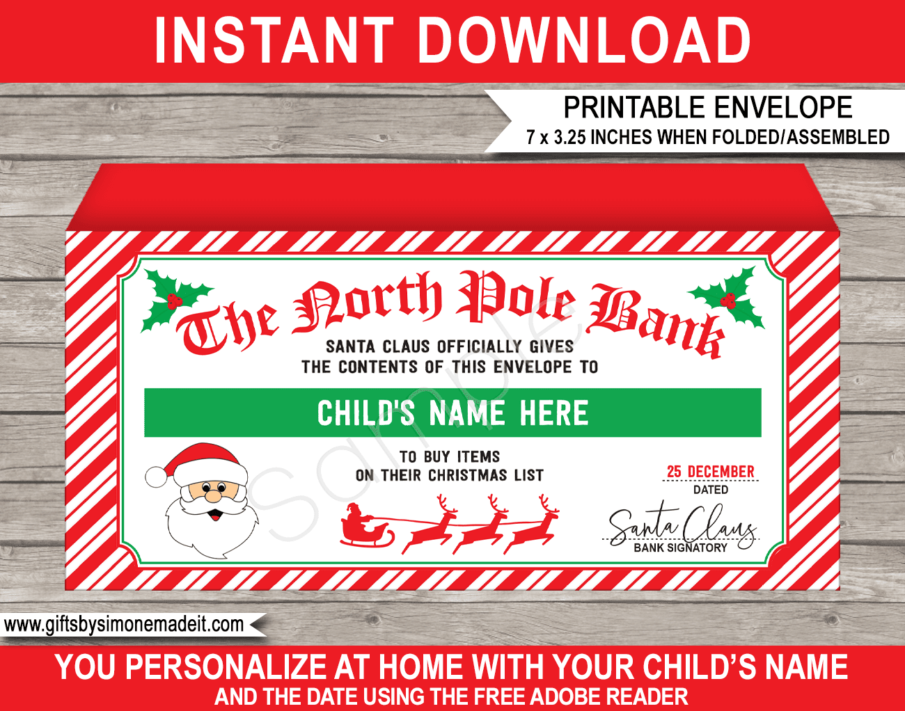 free printable envelope from santa template free printable envelope from santa template