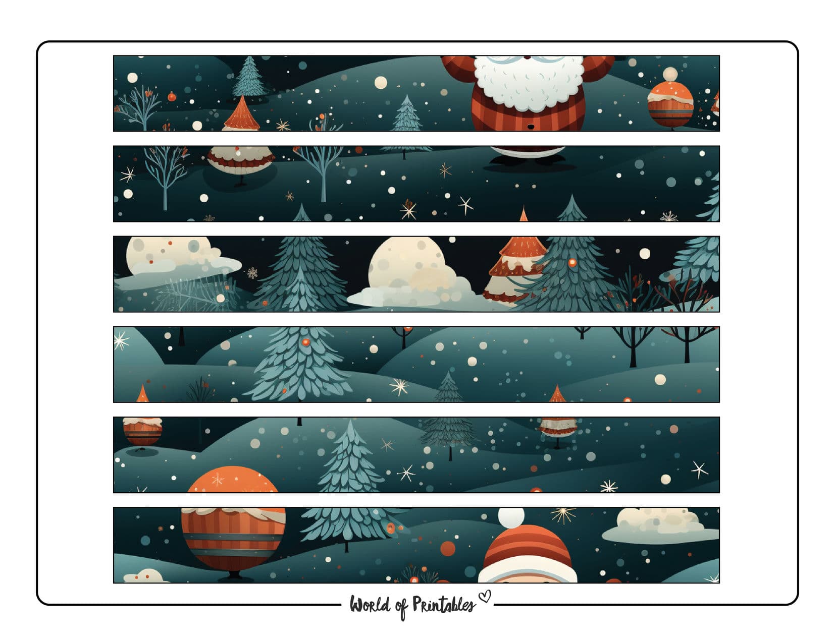 Printable Christmas Paper Chain Printable Christmas Paper Chain