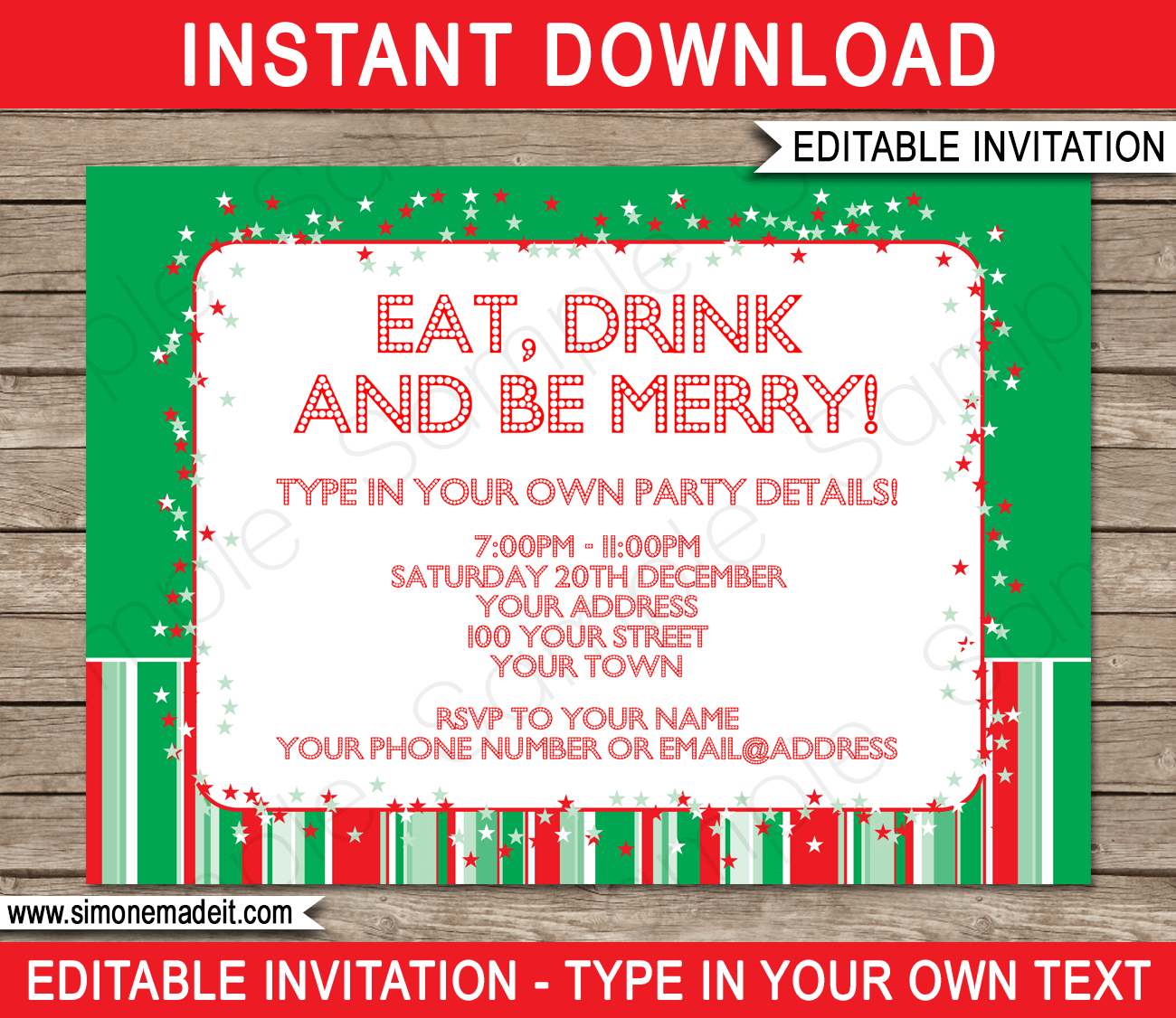 Printable Christmas Party Invitations 2