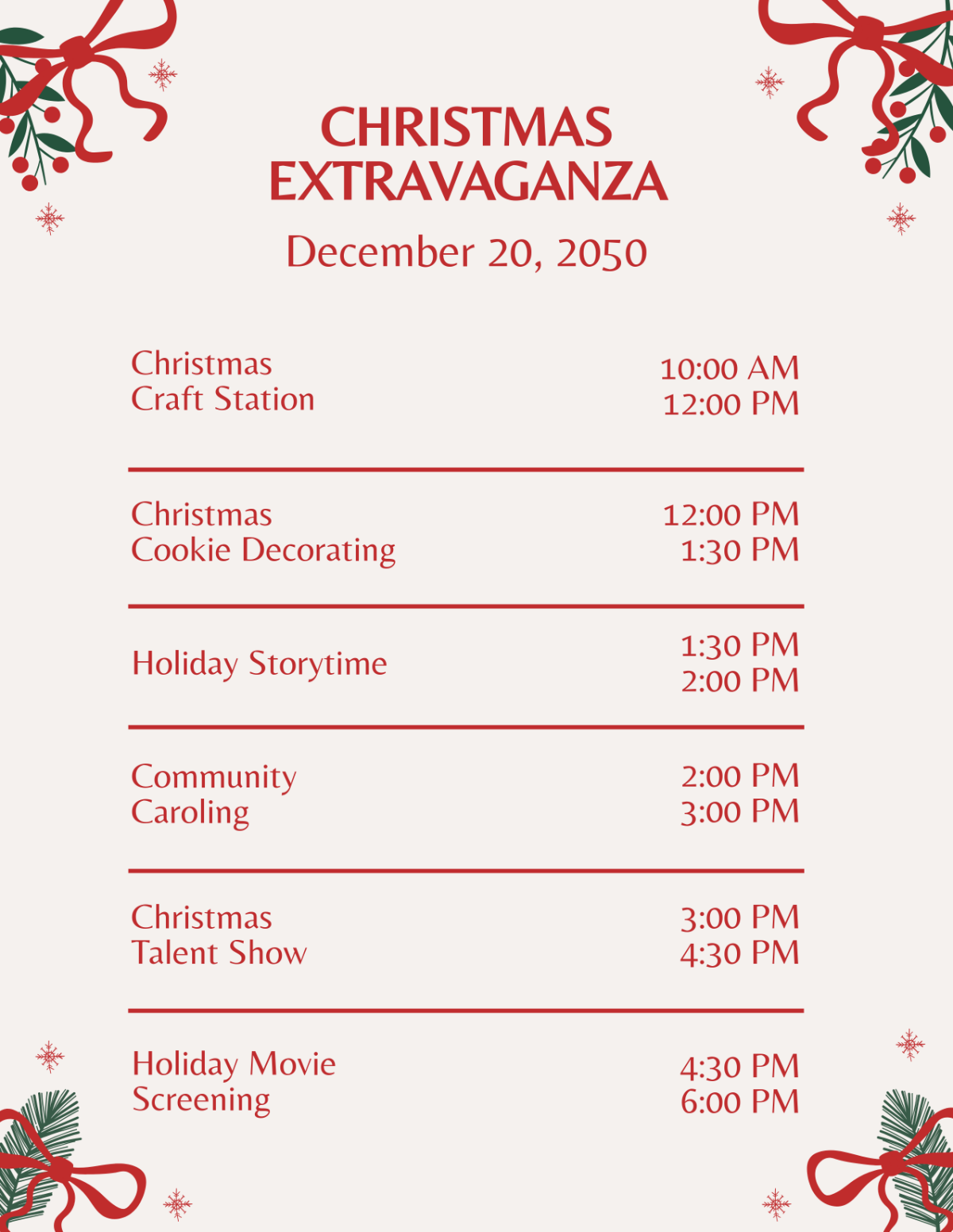 Printable Christmas Program Printable Christmas Program