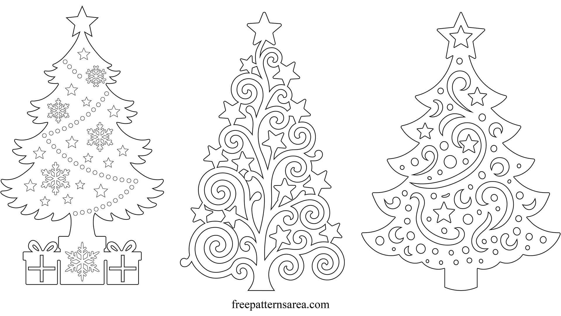 Printable Christmas Tree Outline Templates Free Pdf