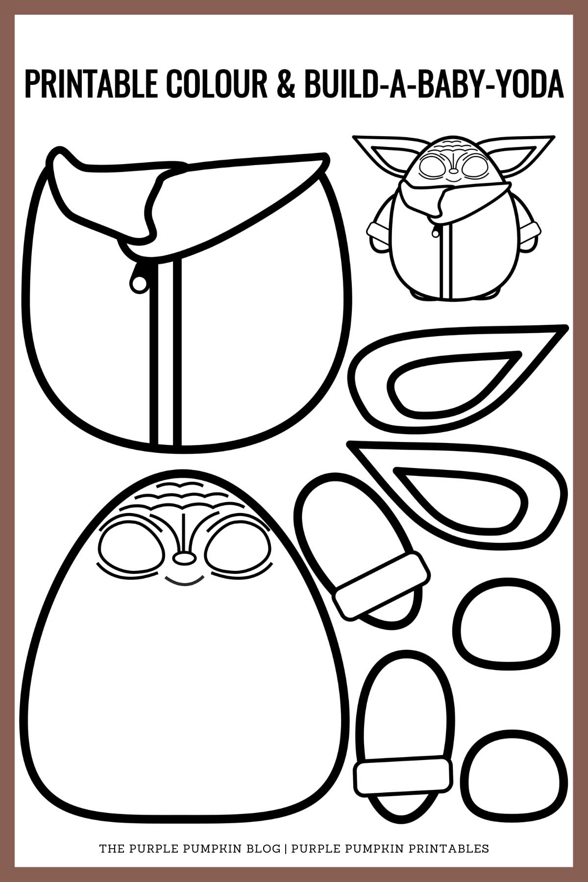 Printable Color Build Baby Yoda Grogu Printable Color Build Baby Yoda Grogu