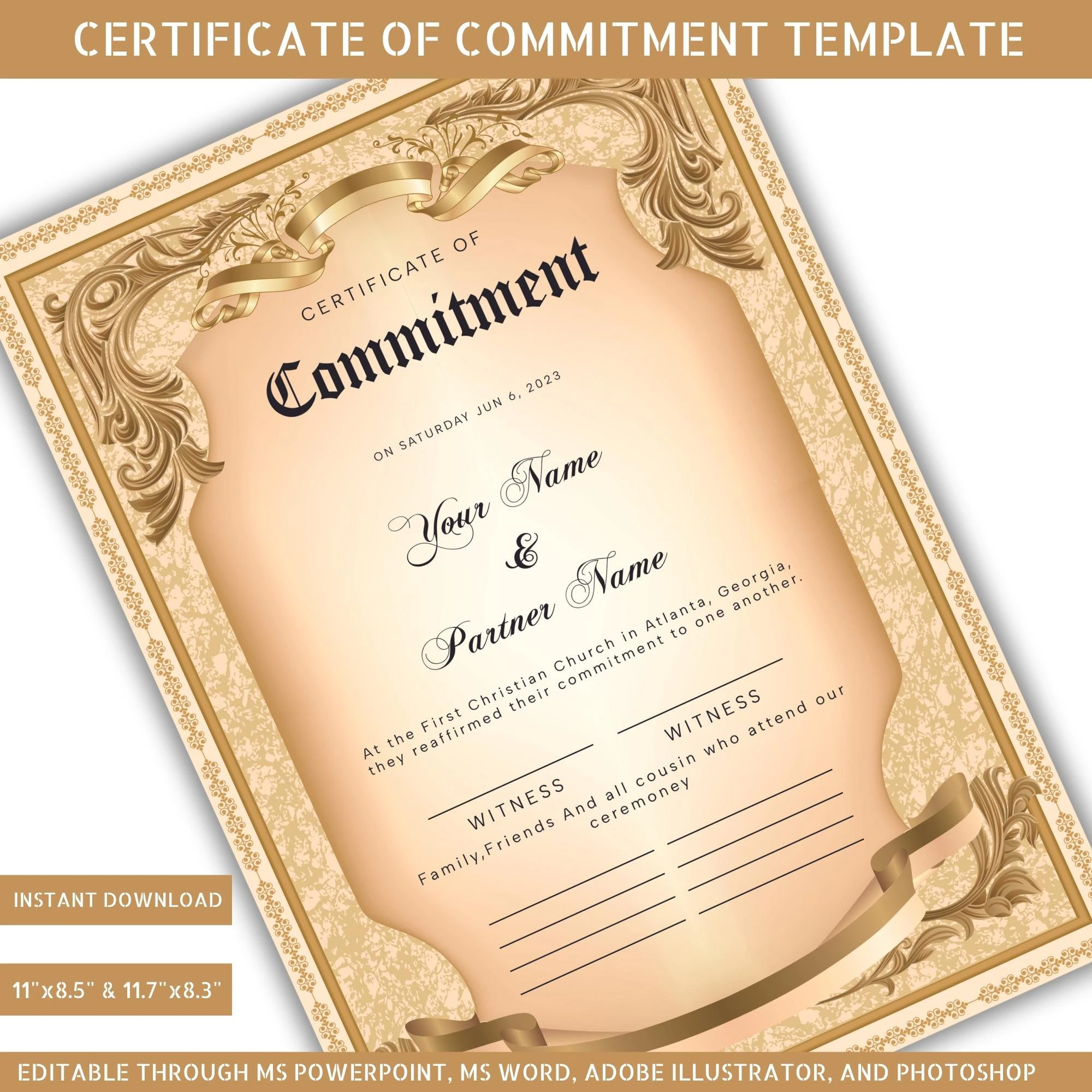 Printable Commitment Certificate Printable Commitment Certificate