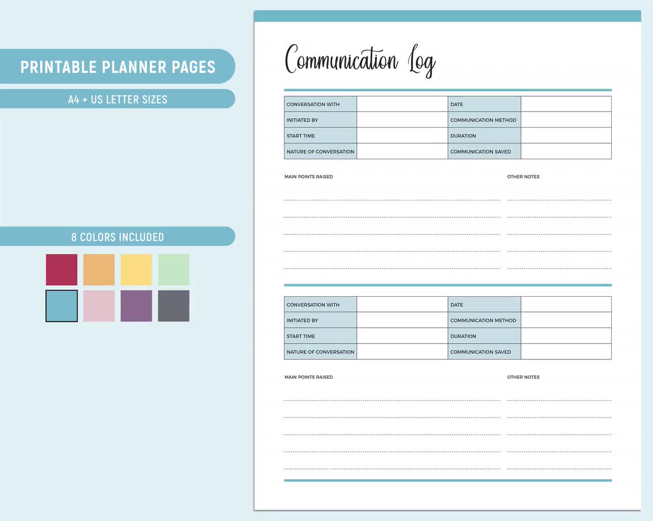 free printable communication log template free printable communication log template