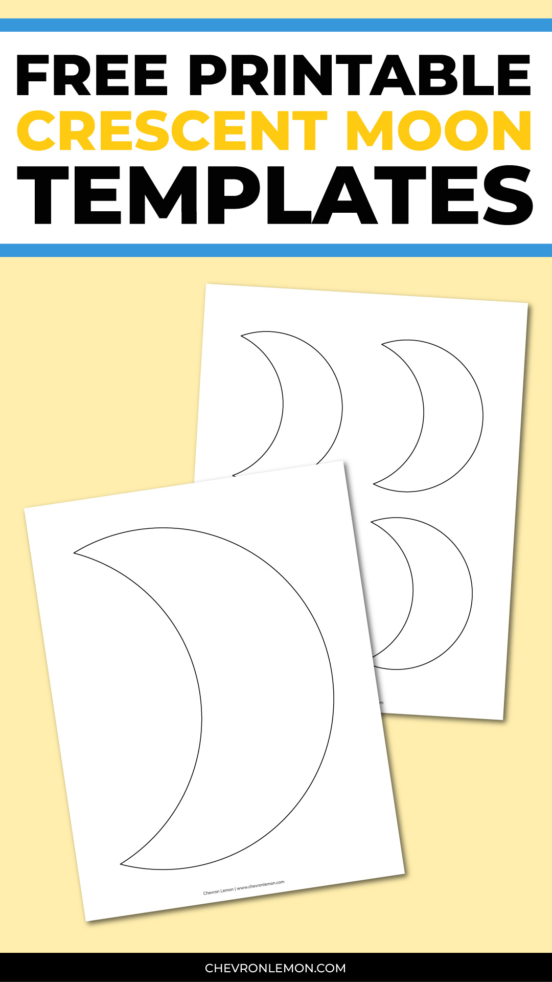Printable Crescent Moon Templates In Different Sizes