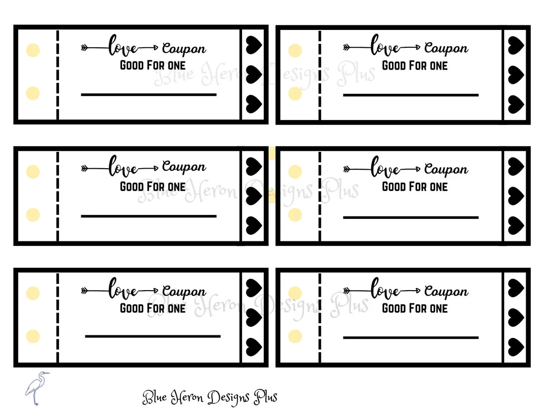 Printable Customizable Love Coupon Book