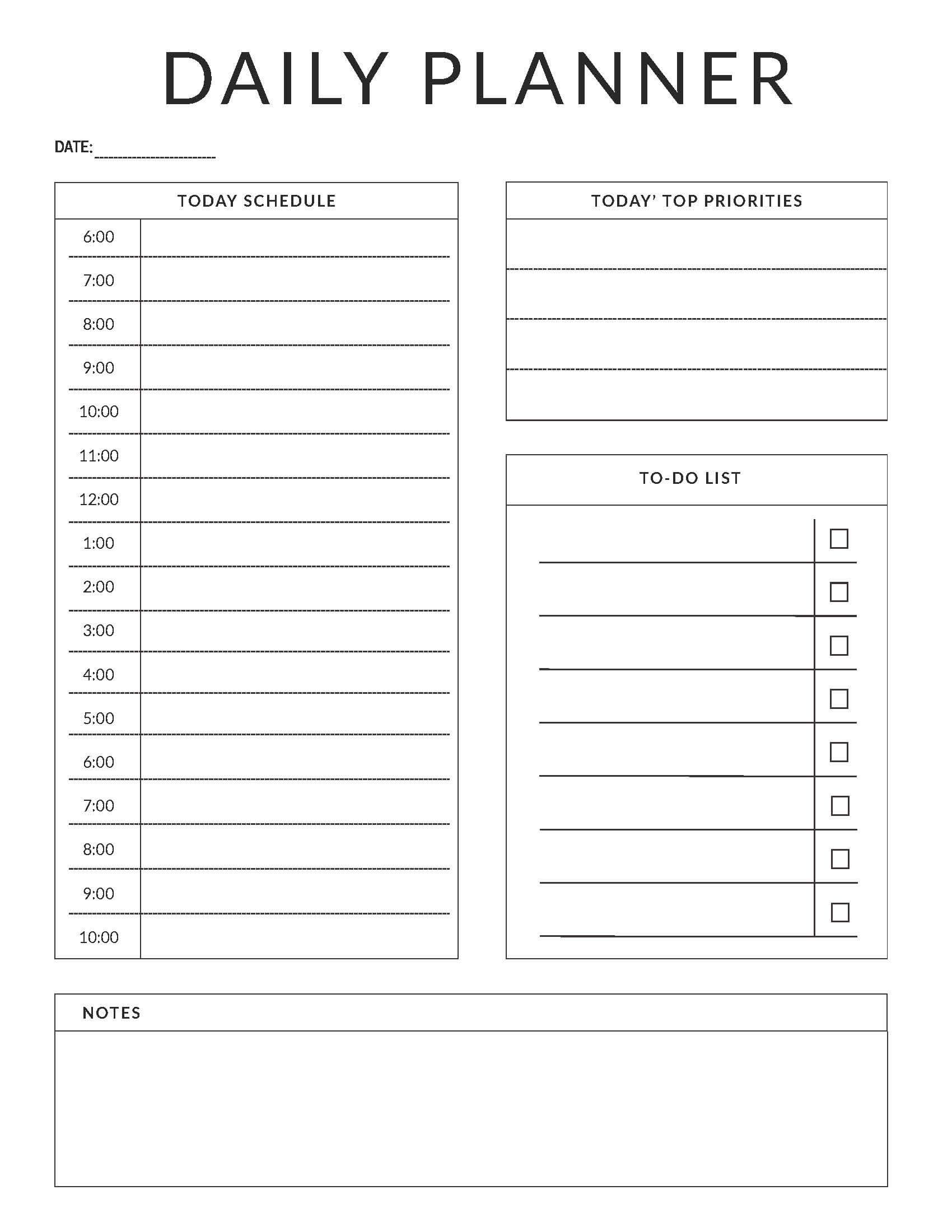 Printable Daily Planner