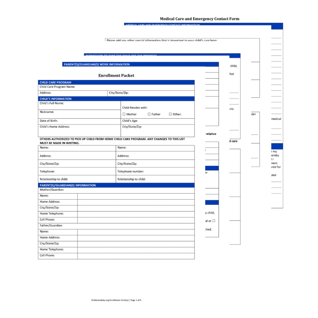 Printable Daycare Forms Printable Daycare Forms